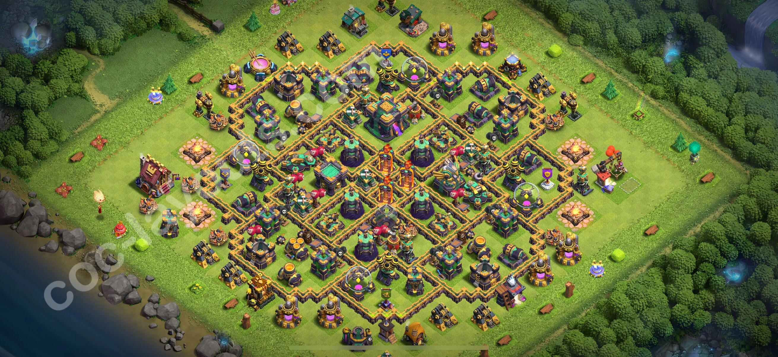 Top Base TH14 with Link, Hybrid - Anti Everything Defence Plan - Clash of Clans 2026 - (#75) — Défense TH14