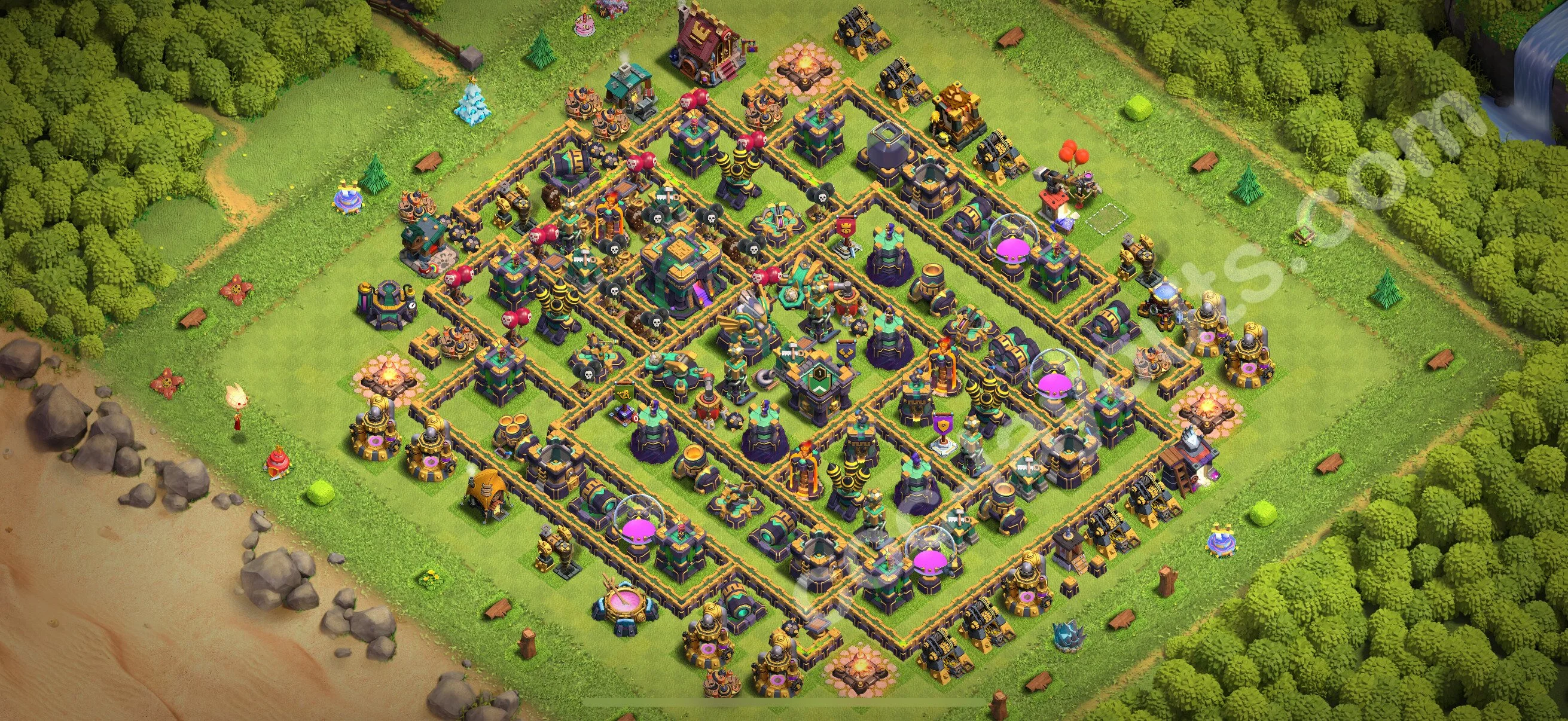 Anti 3 Stars Base TH14 with Link, Hybrid - best plan / layout / design - Clash of Clans 2026 - (#77) — Захист TH14