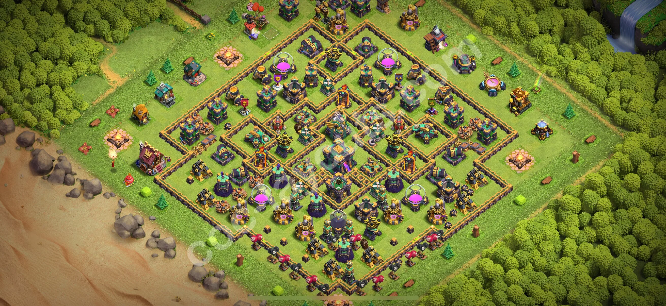 Anti 2 Stars Base TH14 with Link, Anti Air / Electro Dragon - best plan / layout / design - Clash of Clans 2026 - (#80) — Difesa TH14