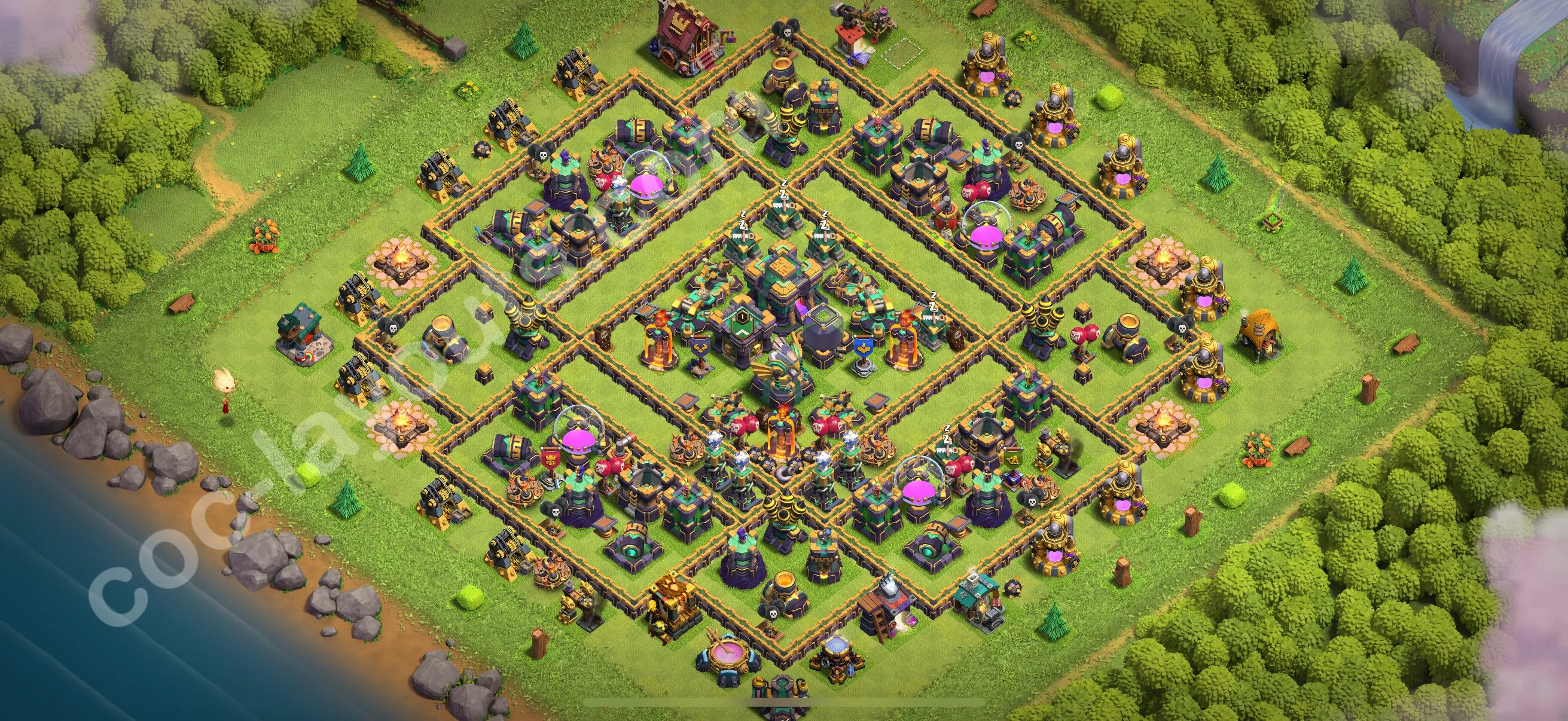Anti 2 Stars Base TH14 with Link, Anti Everything - best plan / layout / design - Clash of Clans 2026 - (#82) — Defensa TH14