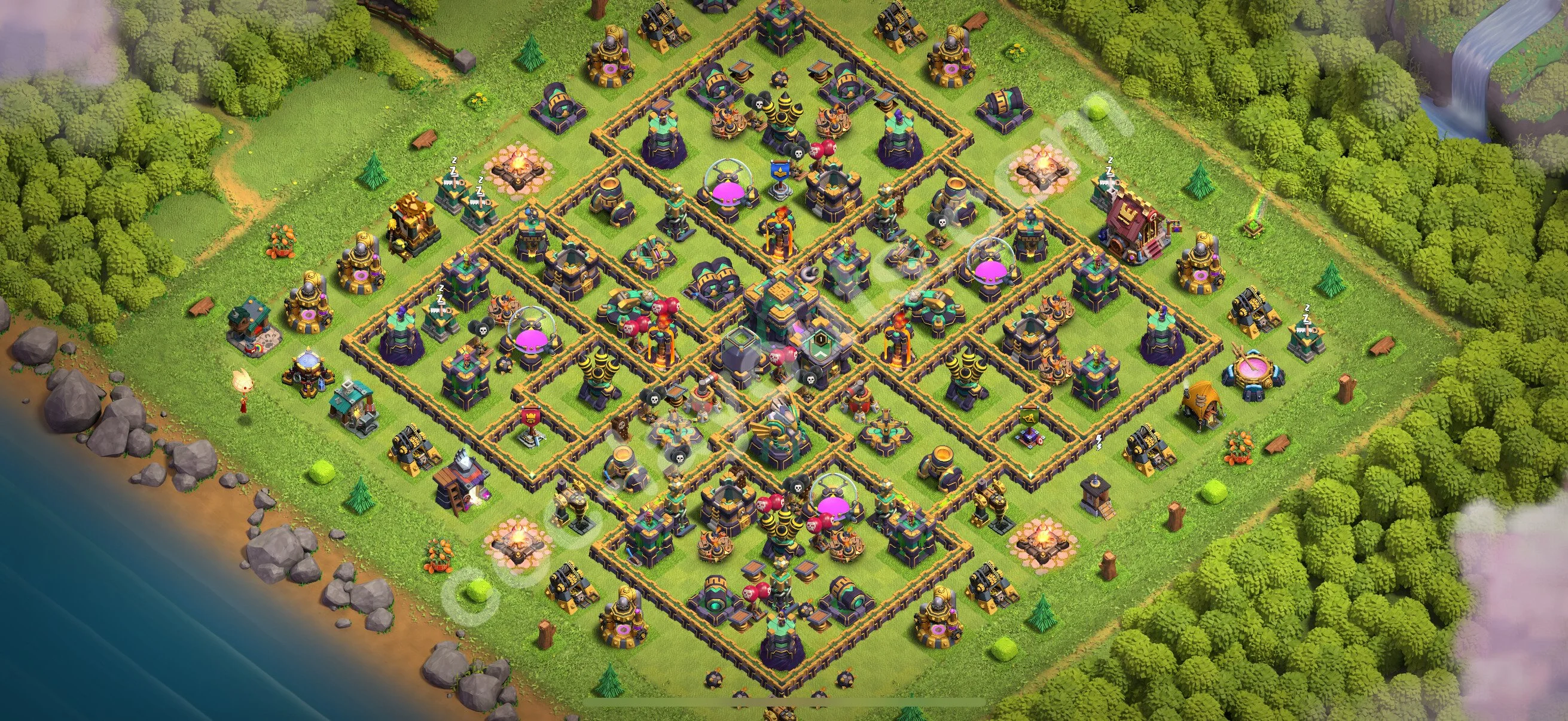 Anti 3 Stars Base TH14 with Link, Hybrid - best plan / layout / design - Clash of Clans 2026 - (#86) — 防御 TH14