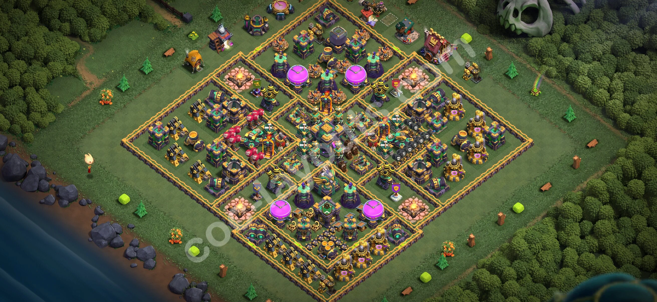 Base TH14 with Link Max Levels - defence plan / layout / design - Clash of Clans 2026 - (#89) — Obrona TH14