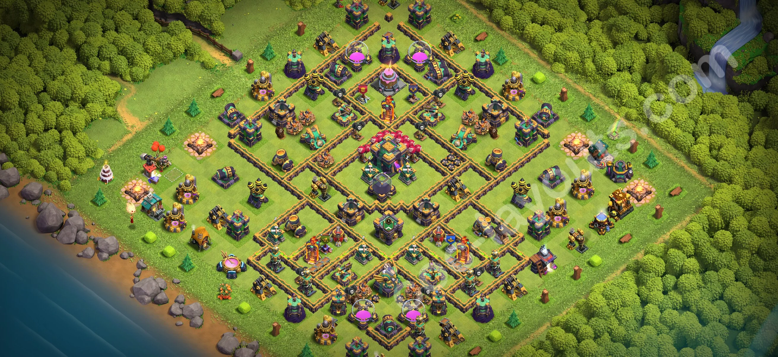 Anti 3 Stars Base TH14 with Link, Legend League - best plan / layout / design - Clash of Clans 2026 - (#96) — Defense TH14