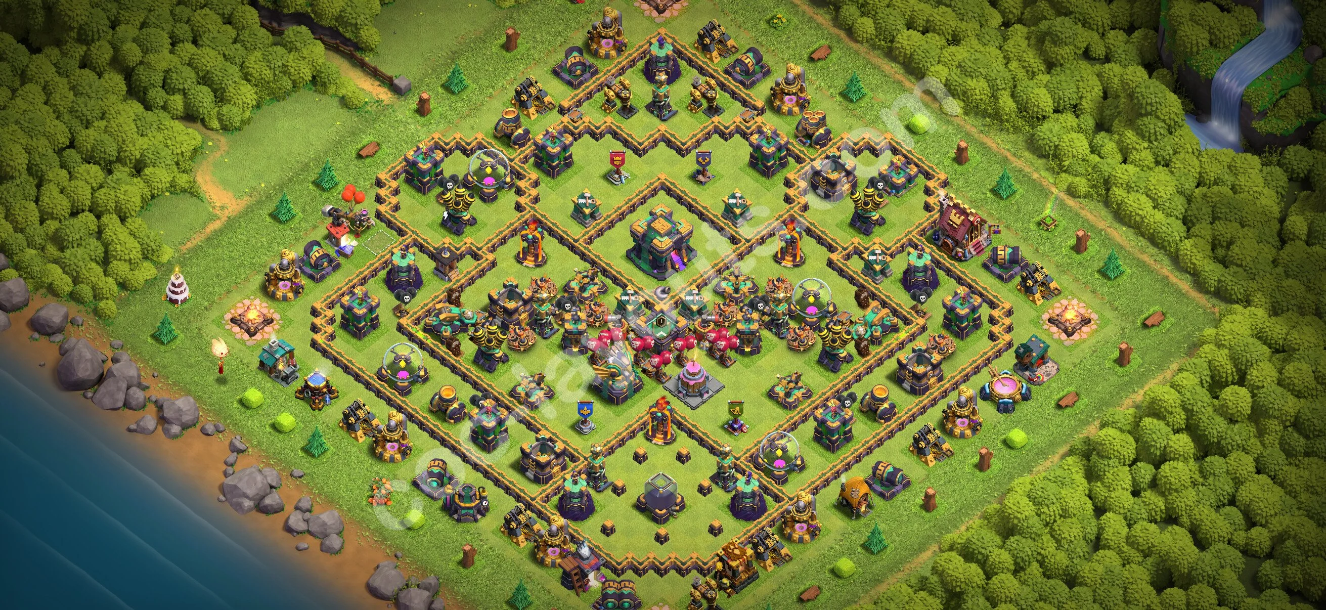 Anti 3 Stars Base TH14 with Link, Anti Everything - best plan / layout / design - Clash of Clans 2026 - (#99) — Pertahanan TH14