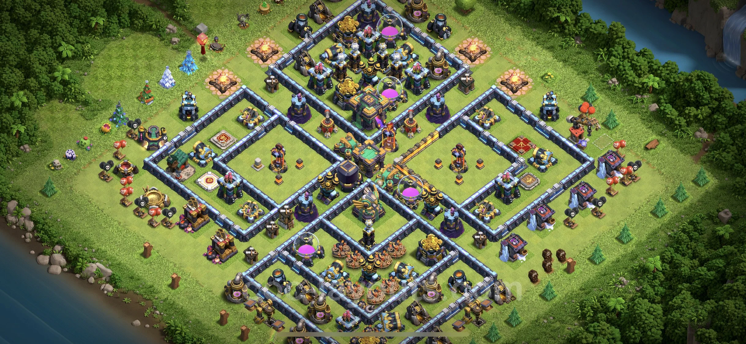 Farming Base TH14 with Link, Hybrid, Anti Everything - plan / layout / design - Clash of Clans - (#19)