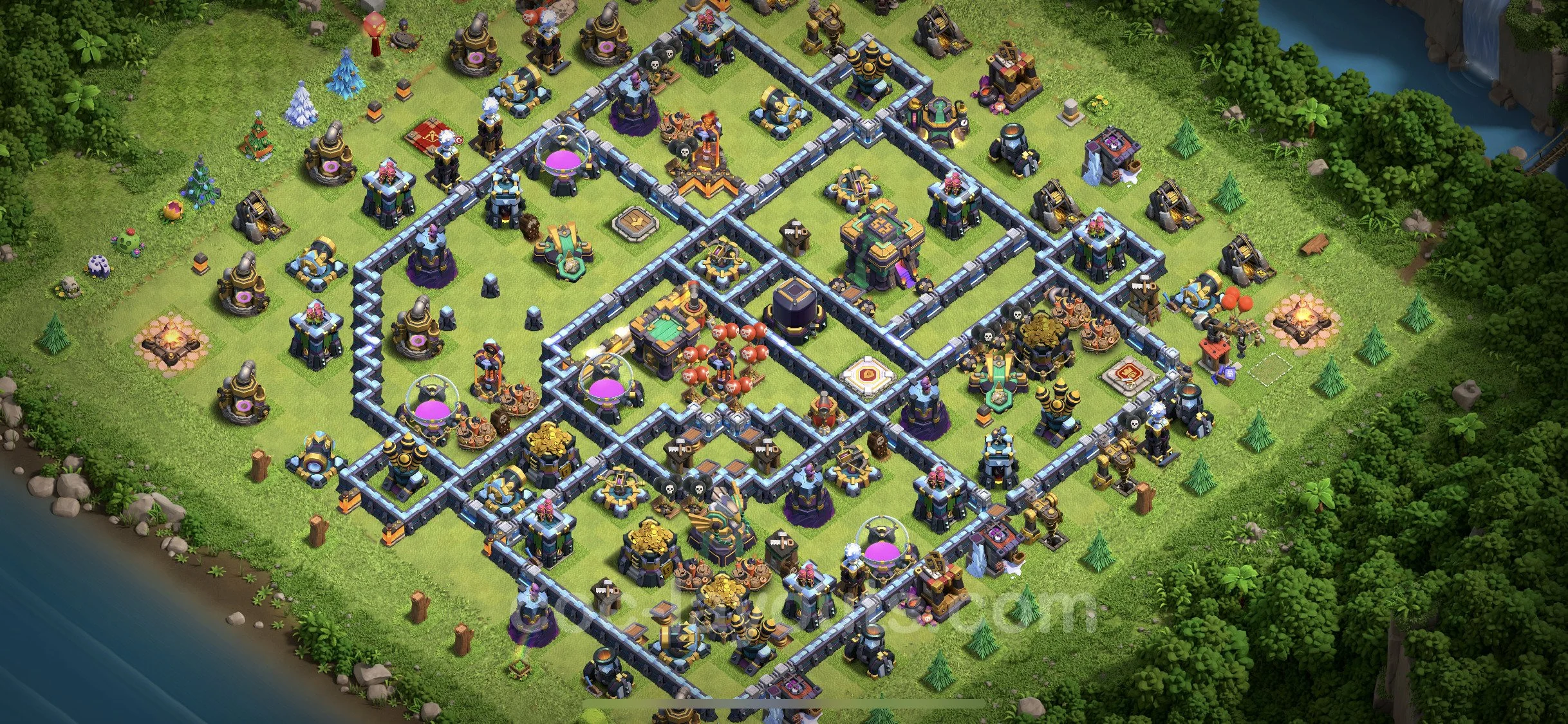 Farming Base TH14 with Link, Hybrid, Anti Everything - plan / layout / design - Clash of Clans - (#20)