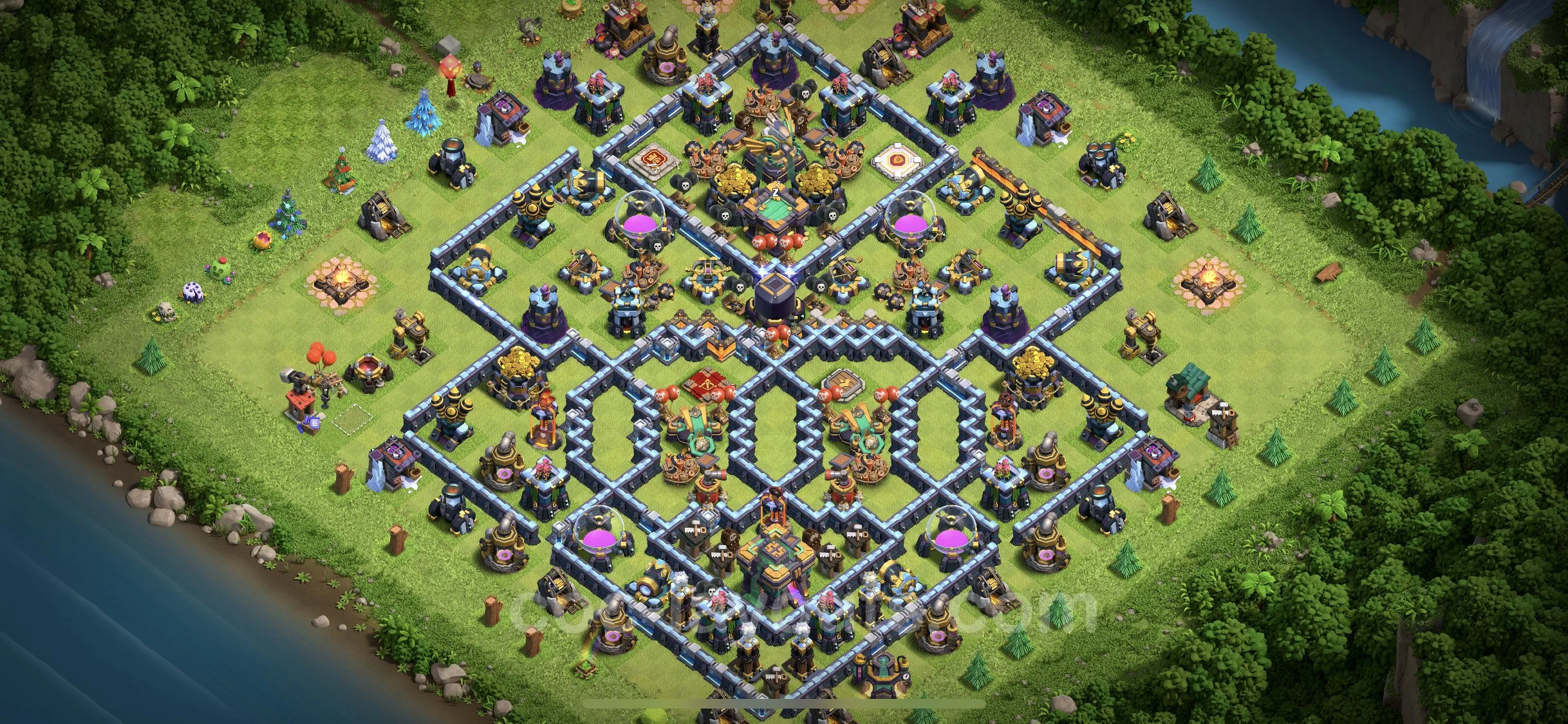 Farming Base TH14 with Link, Hybrid, Anti Everything - plan / layout / design - Clash of Clans - (#21)