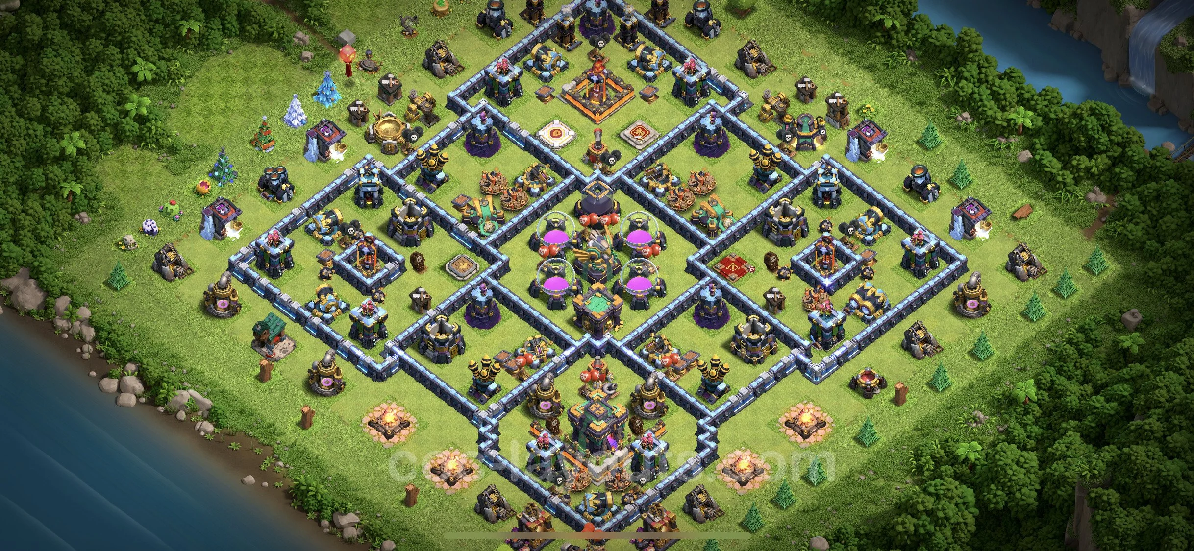 Farming Base TH14 with Link, Hybrid, Anti Everything - plan / layout / design - Clash of Clans - (#22)