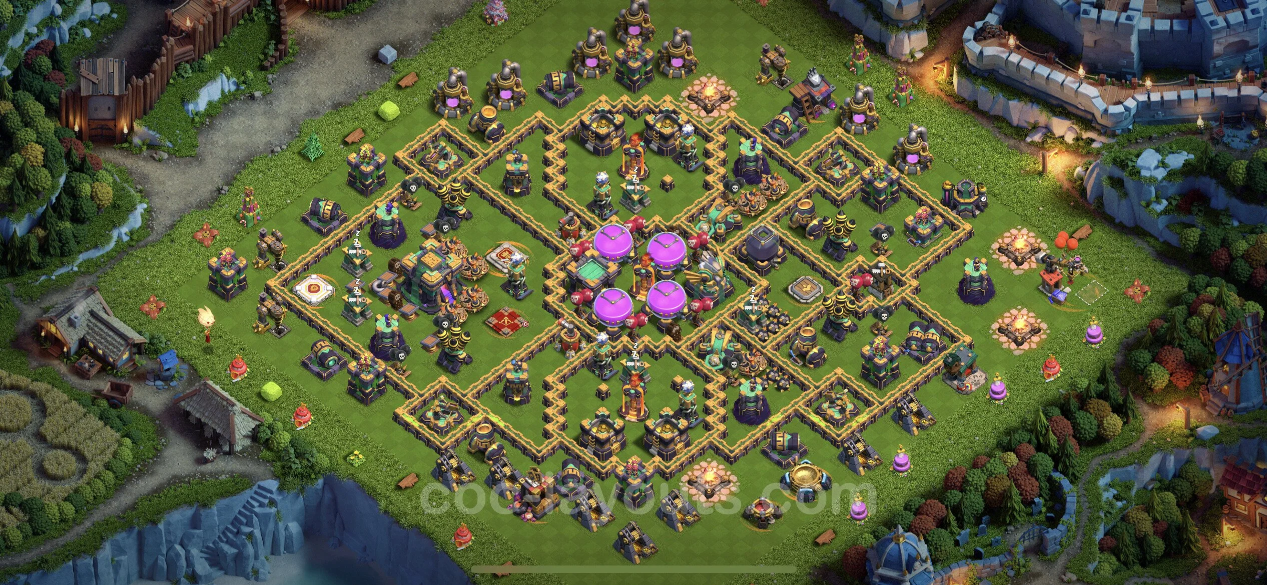Farming Base TH14 with Link, Anti Everything, Hybrid - plan / layout / design - Clash of Clans - (#27) — Farming TH14