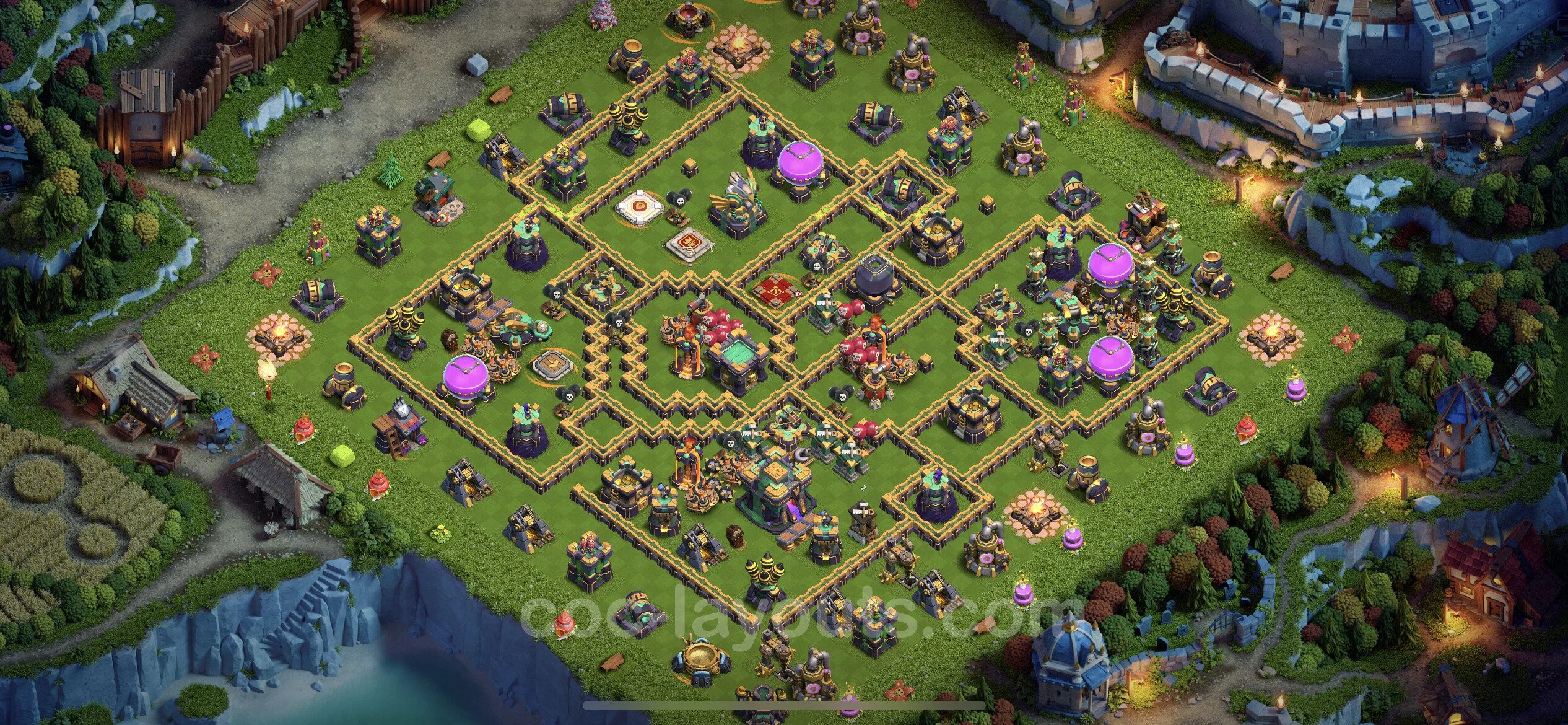 Farming Base TH14 with Link, Hybrid - plan / layout / design - Clash of Clans - (#31) — Фарм TH14