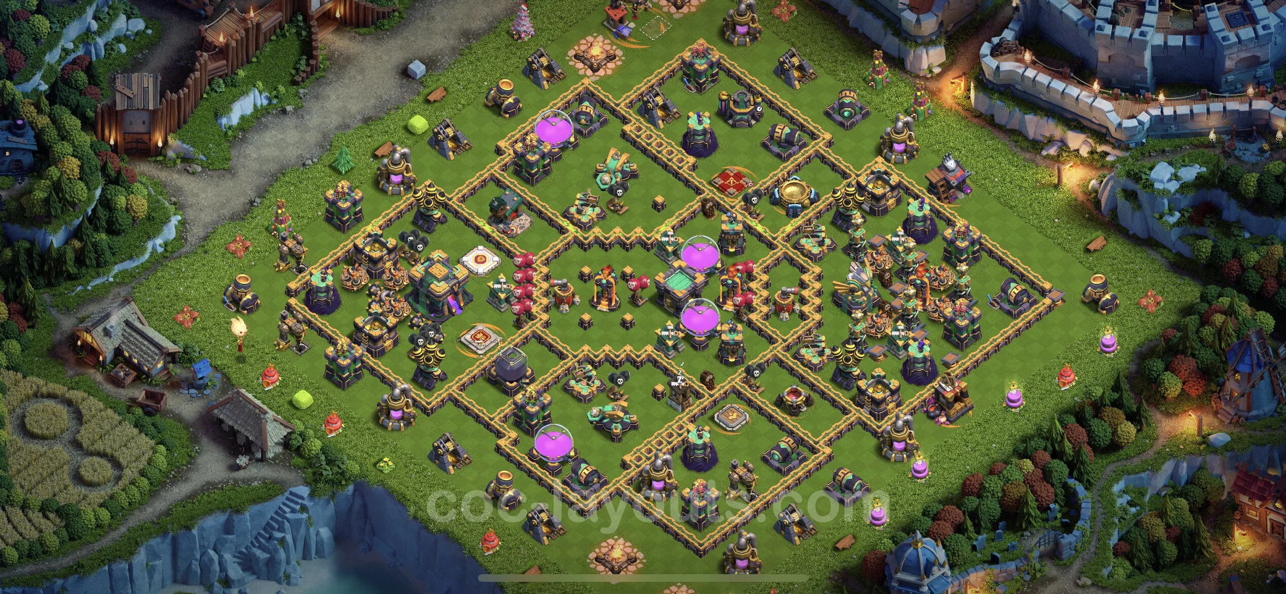 Farming Base TH14 with Link, Anti Everything, Hybrid - plan / layout / design - Clash of Clans - (#32) — Farming TH14