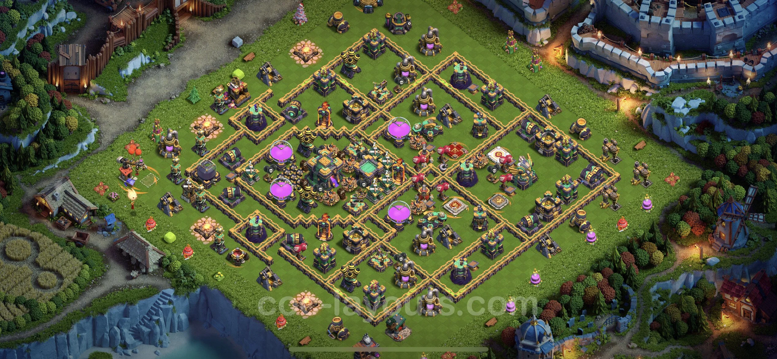 Farming Base TH14 with Link, Hybrid - plan / layout / design - Clash of Clans - (#33) — Farm TH14
