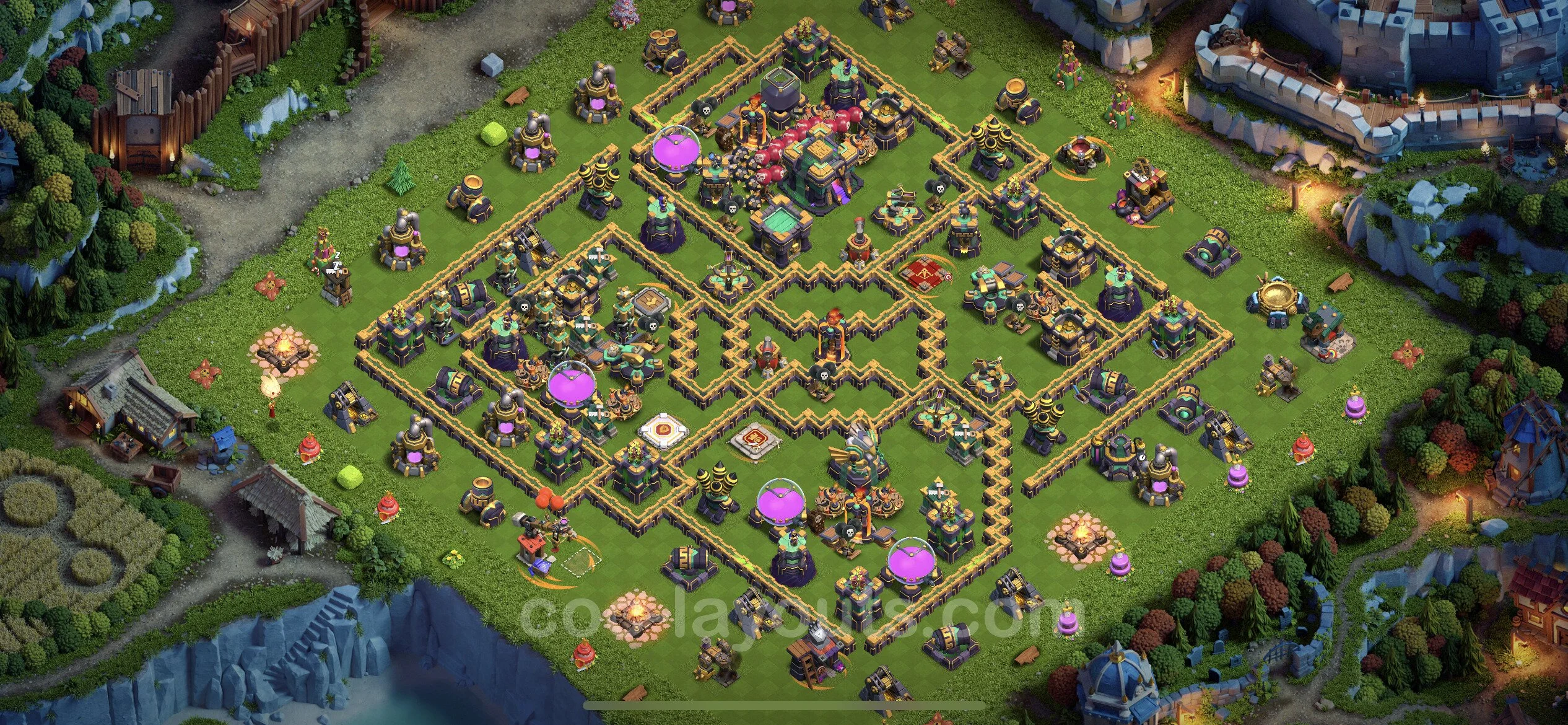 Farming Base TH14 with Link, Anti 3 Stars, Hybrid - plan / layout / design - Clash of Clans - (#35) — Farm TH14