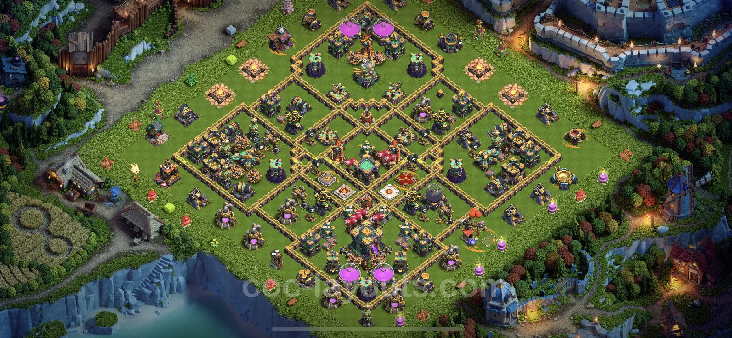Farming Base TH14 with Link, Anti Everything - plan / layout / design - Clash of Clans - (#36) — Farm TH14