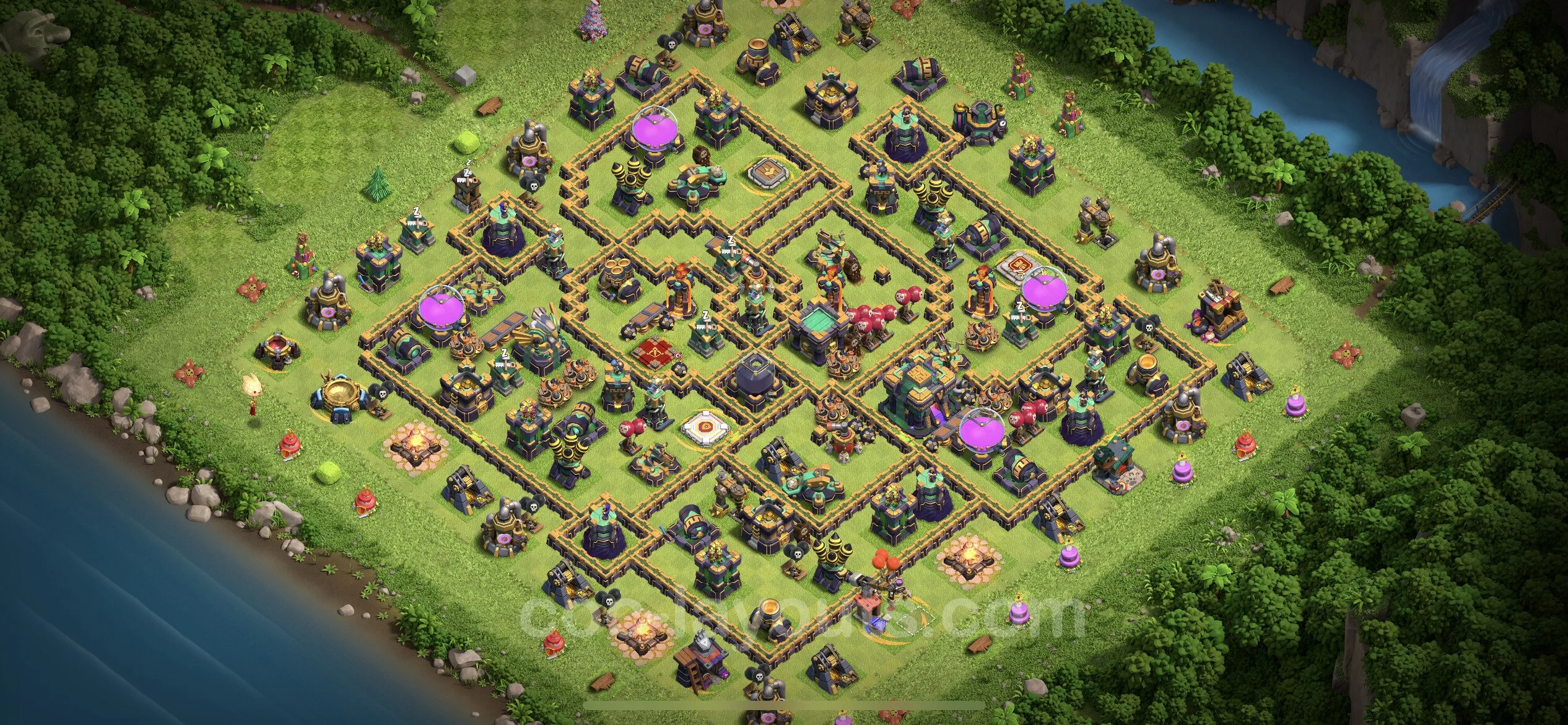 Farming Base TH14 with Link, Anti 3 Stars, Hybrid - plan / layout / design - Clash of Clans - (#37) — Farm TH14