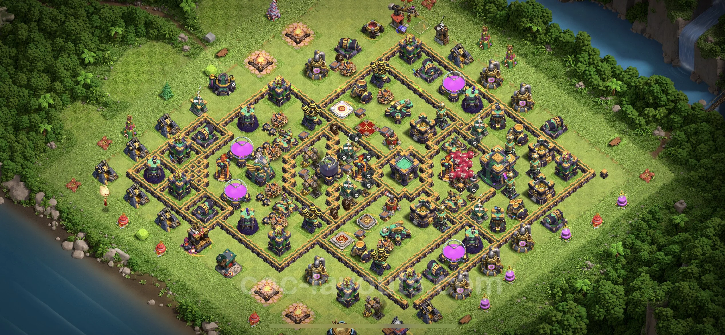 Farming Base TH14 with Link, Anti 3 Stars, Anti Air / Electro Dragon - plan / layout / design - Clash of Clans - (#38) — Farm TH14