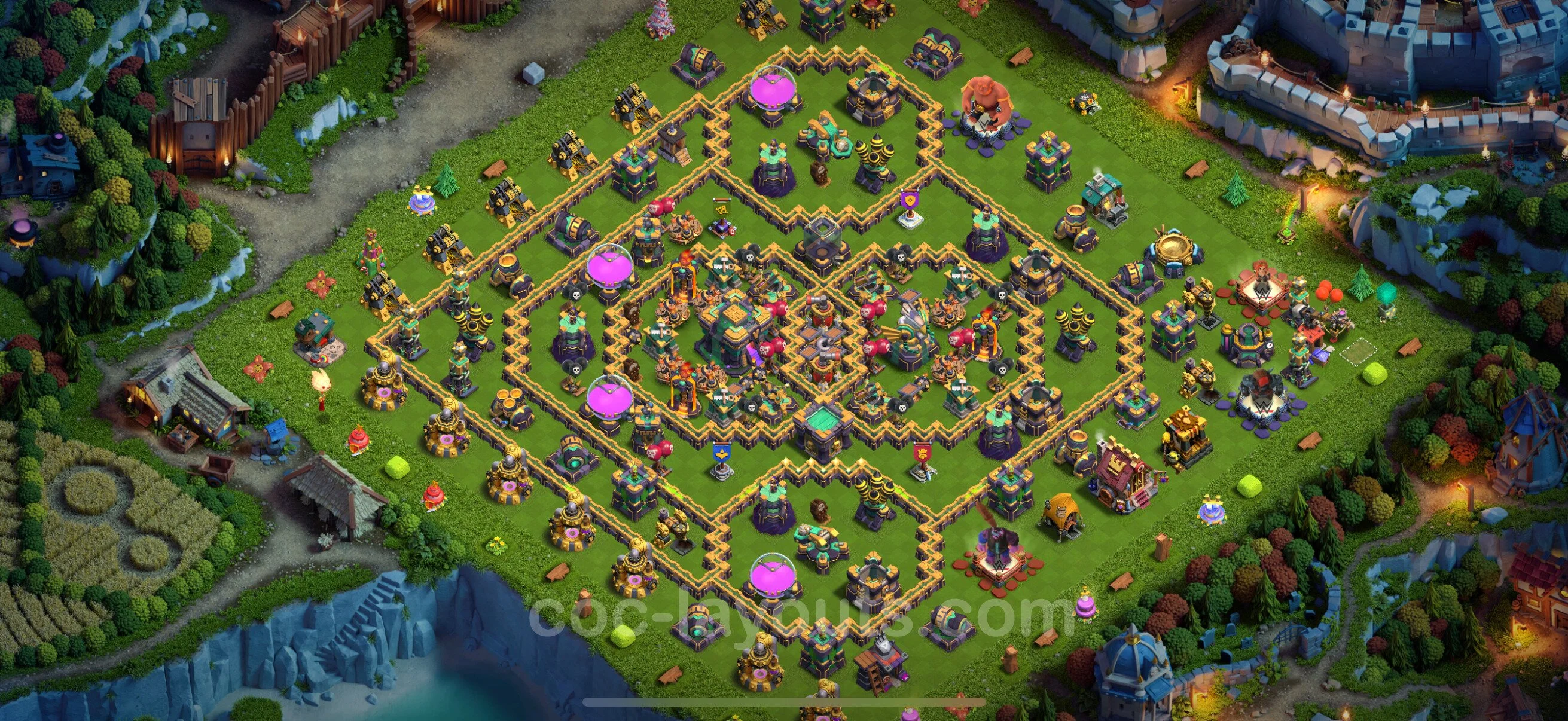 Farming Base TH14 with Link, Anti 2 Stars, Legend League - plan / layout / design - Clash of Clans - (#39) — Recursos TH14