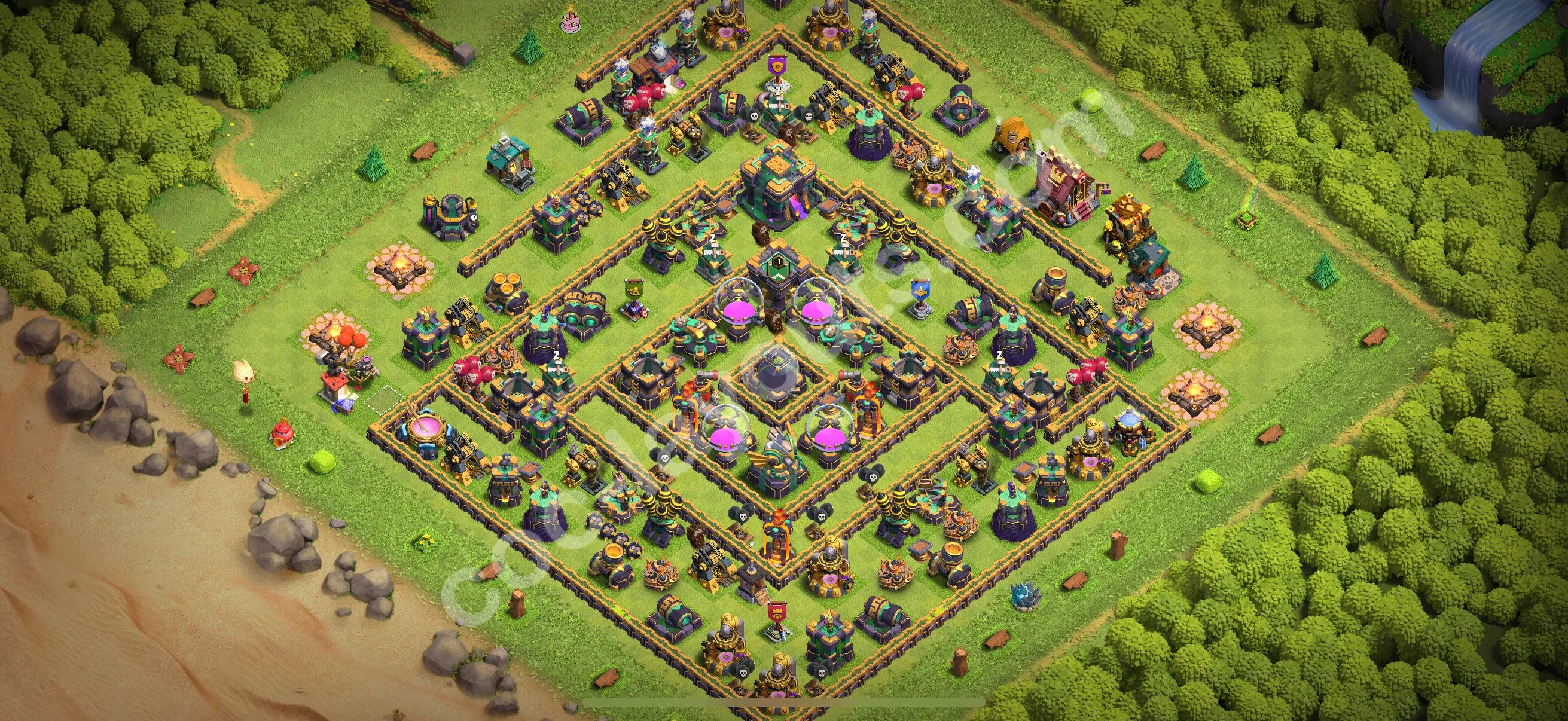 Farming Base TH14 with Link, Anti Air / Electro Dragon, Hybrid - plan / layout / design - Clash of Clans 2026 - (#47) — Farm TH14