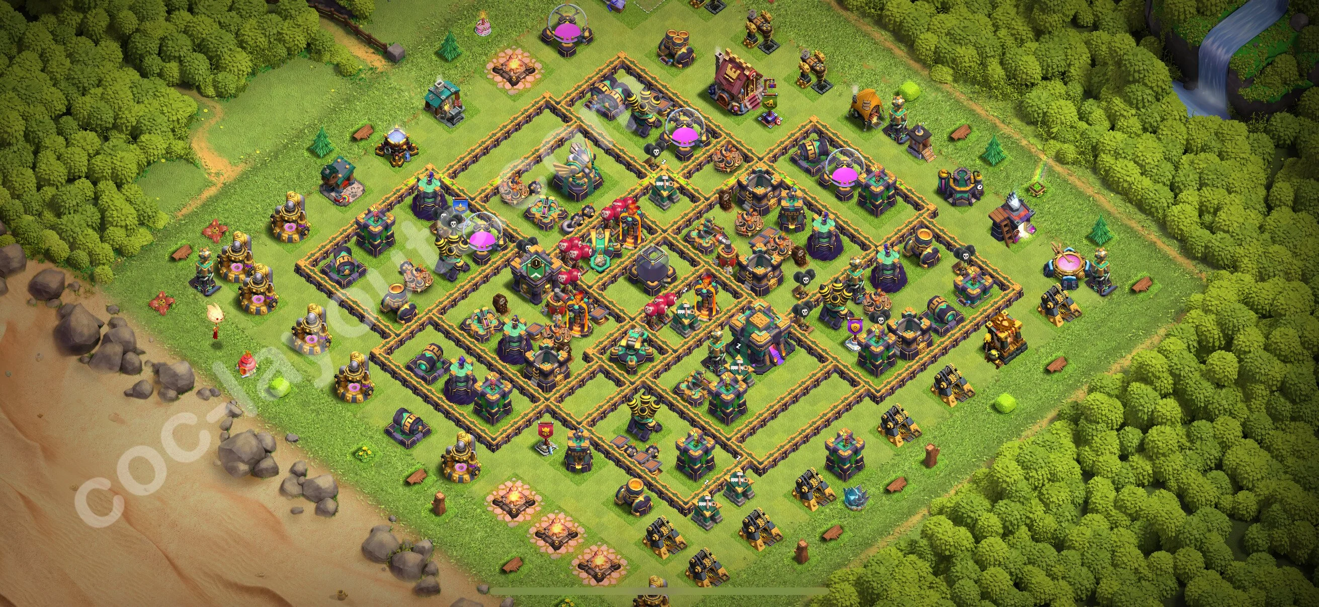 Farming Base TH14 with Link - plan / layout / design - Clash of Clans 2026 - (#49) — Farma TH14