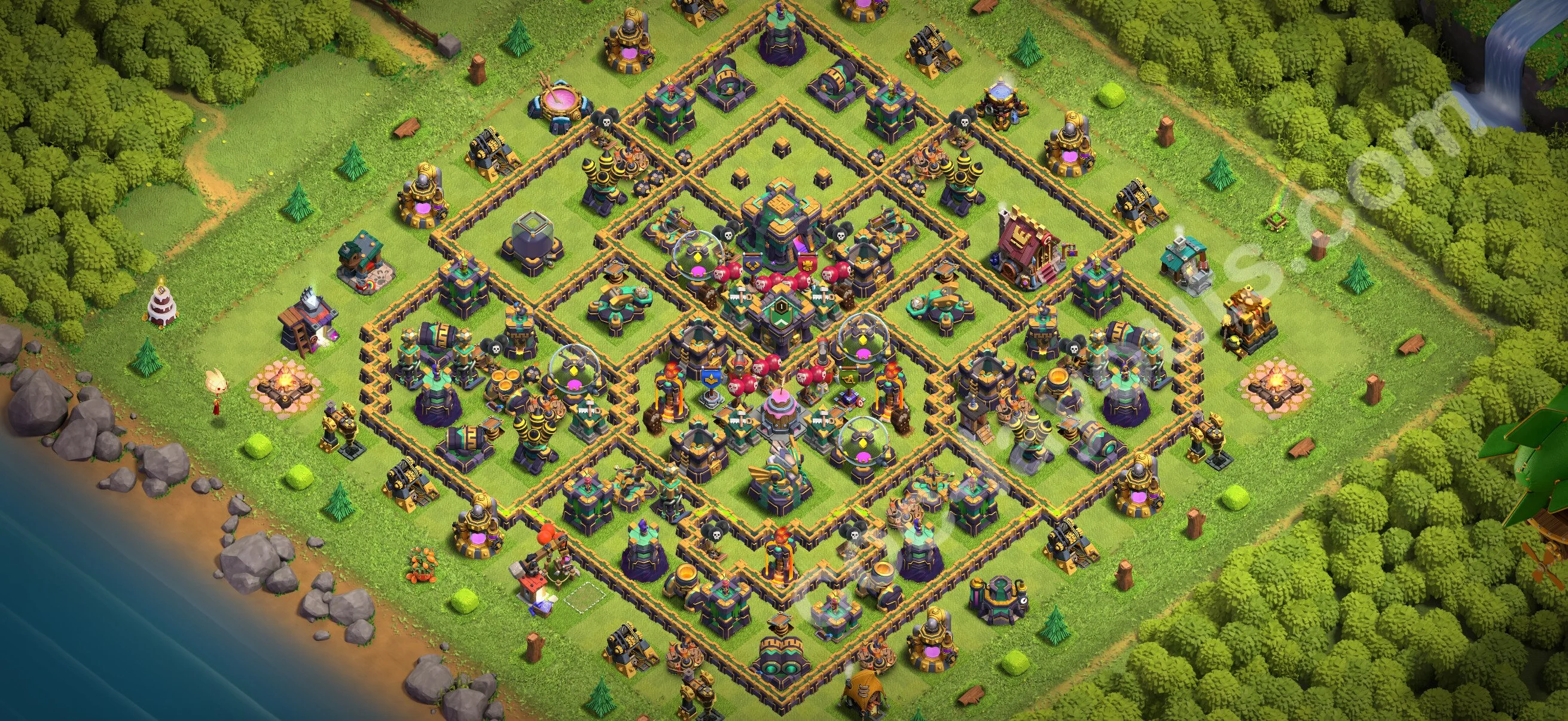 Farming Base TH14 Max Levels with Link, Anti 3 Stars - plan / layout / design - Clash of Clans 2026 - (#55) — Фарм TH14