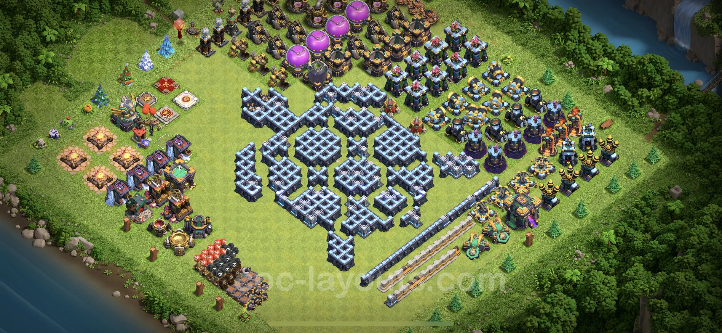 Top Troll Funny Base TH14 with Link - Funny Art Plan - Clash of Clans - (#11)