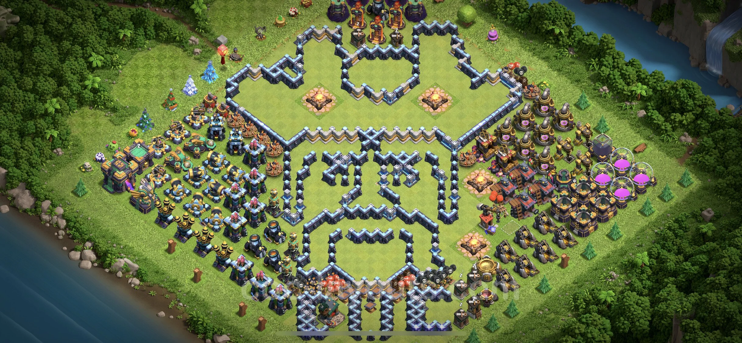 Top Troll Funny Base TH14 with Link - Funny Art Plan - Clash of Clans - (#14)