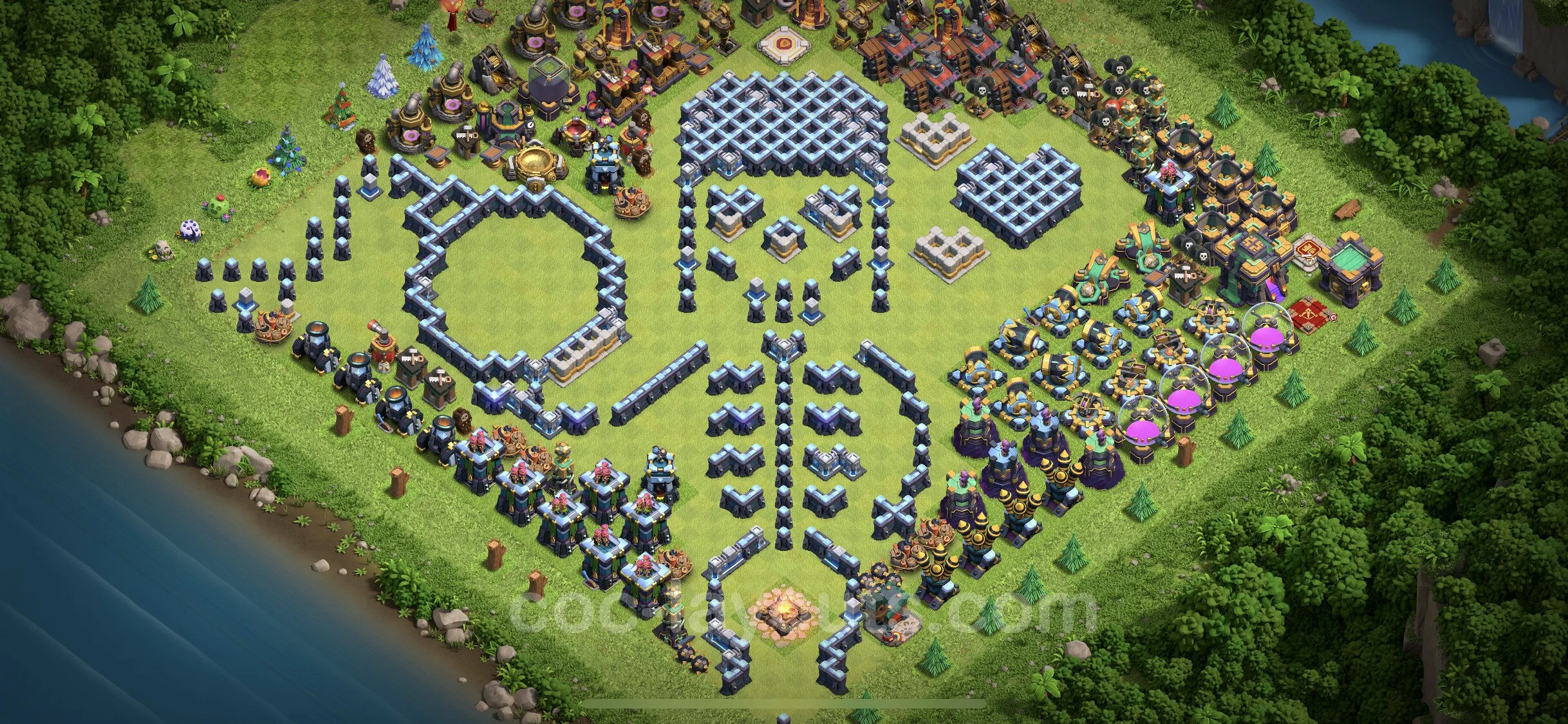 Top Troll Funny Base TH14 with Link - Funny Art Plan - Clash of Clans - (#19) — Fun TH14