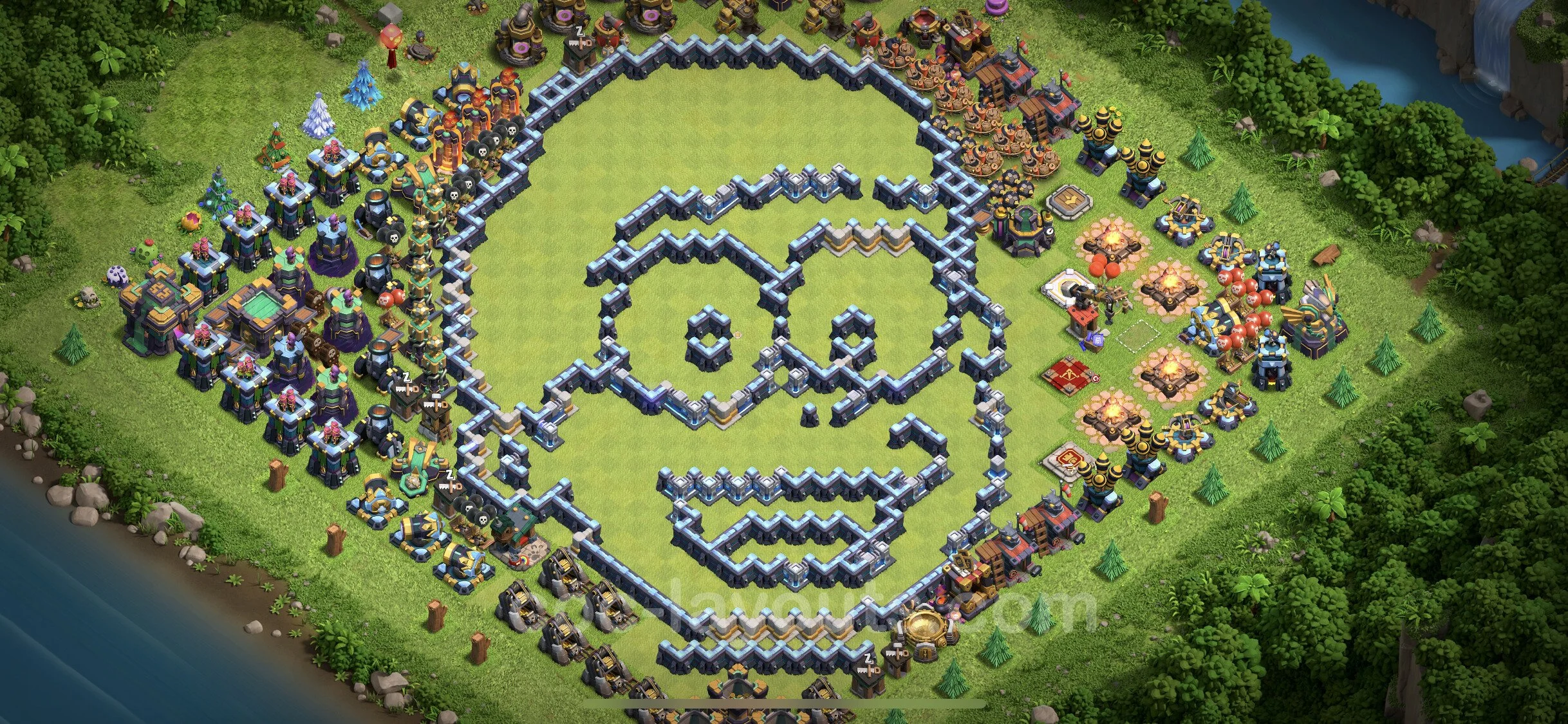 Top Troll Funny Base TH14 with Link - Funny Art Plan - Clash of Clans - (#20) — Развлечения TH14