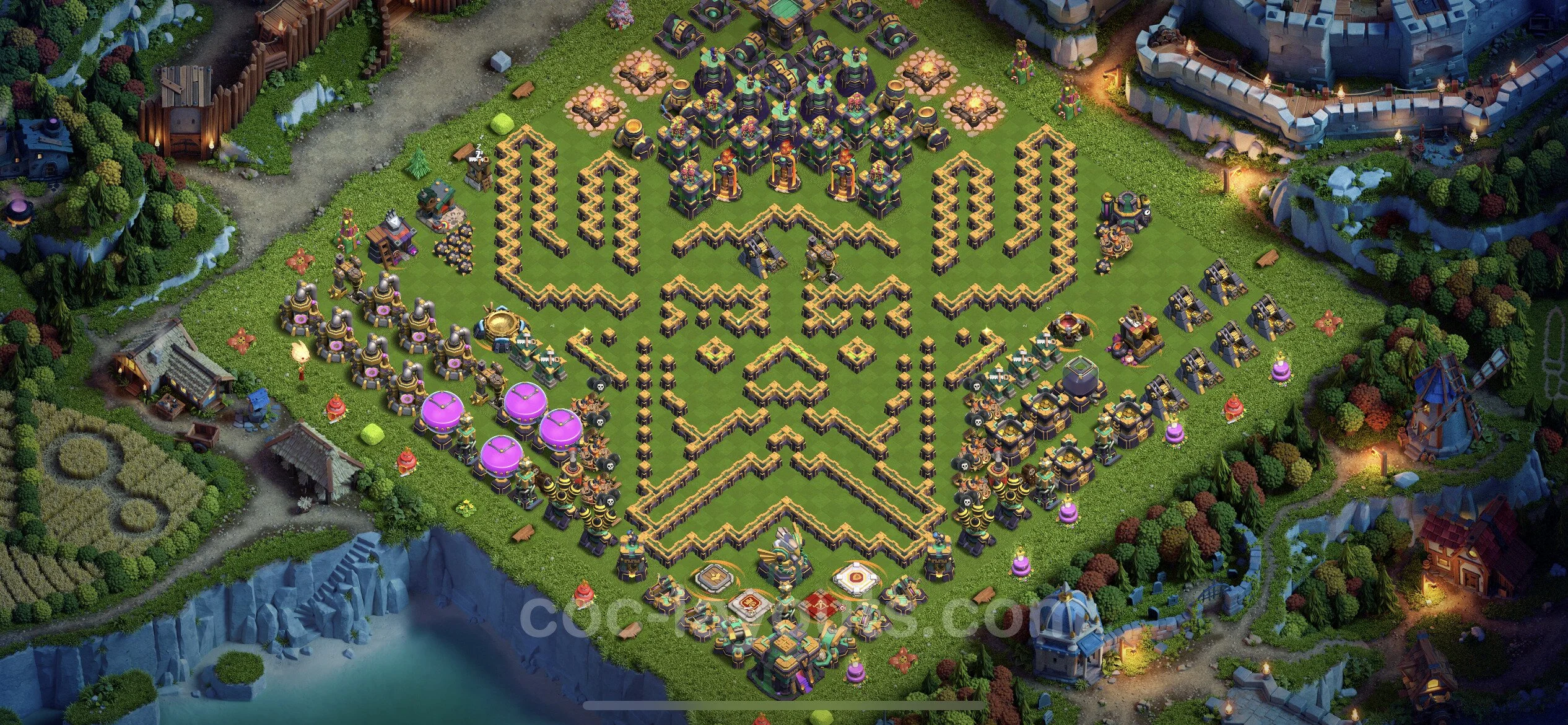 Top Troll Funny Base TH14 with Link - Funny Art Plan - Clash of Clans - (#22) — Развлечения TH14
