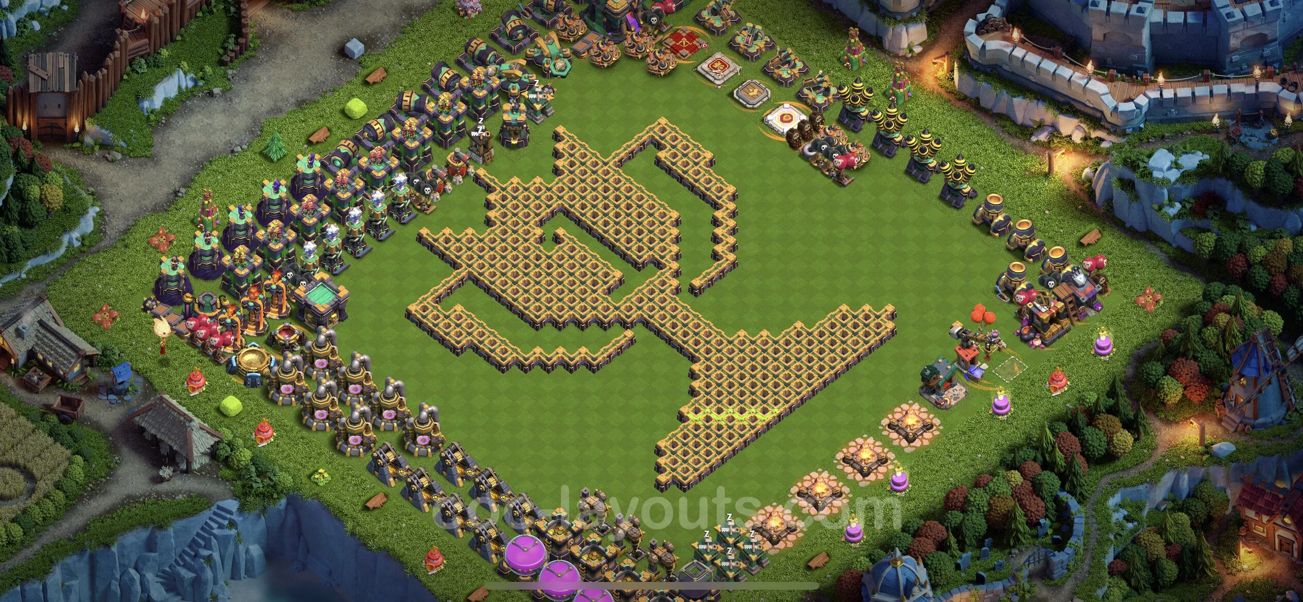 Top Troll Funny Base TH14 with Link - Funny Art Plan - Clash of Clans - (#24) — Plezier TH14