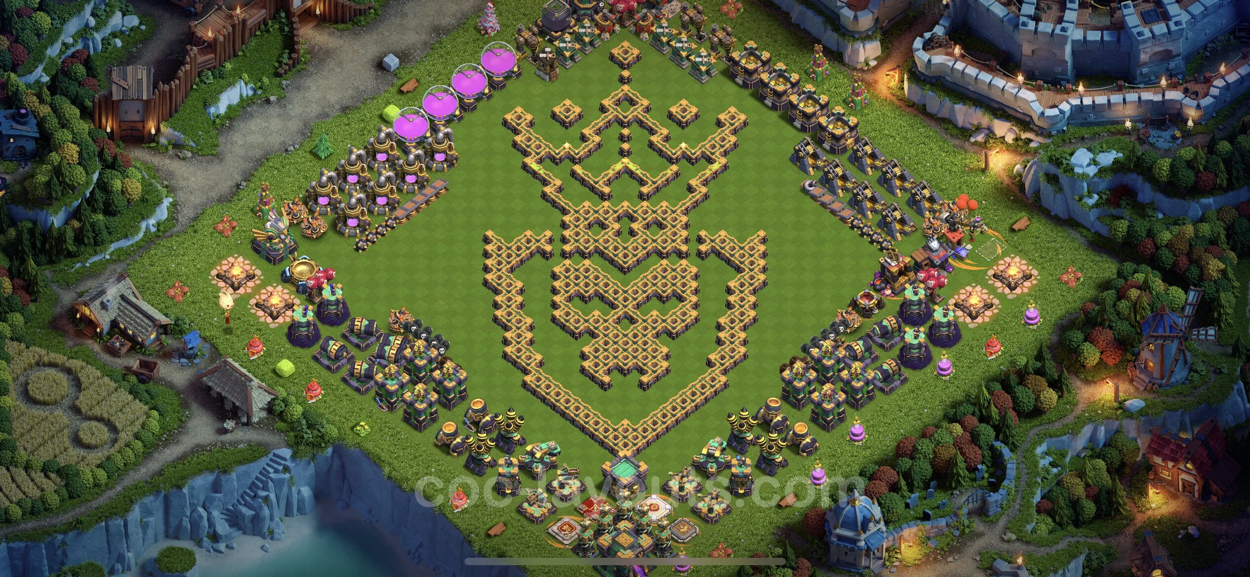 Top Troll Funny Base TH14 with Link - Funny Art Plan - Clash of Clans - (#26) — Розваги TH14