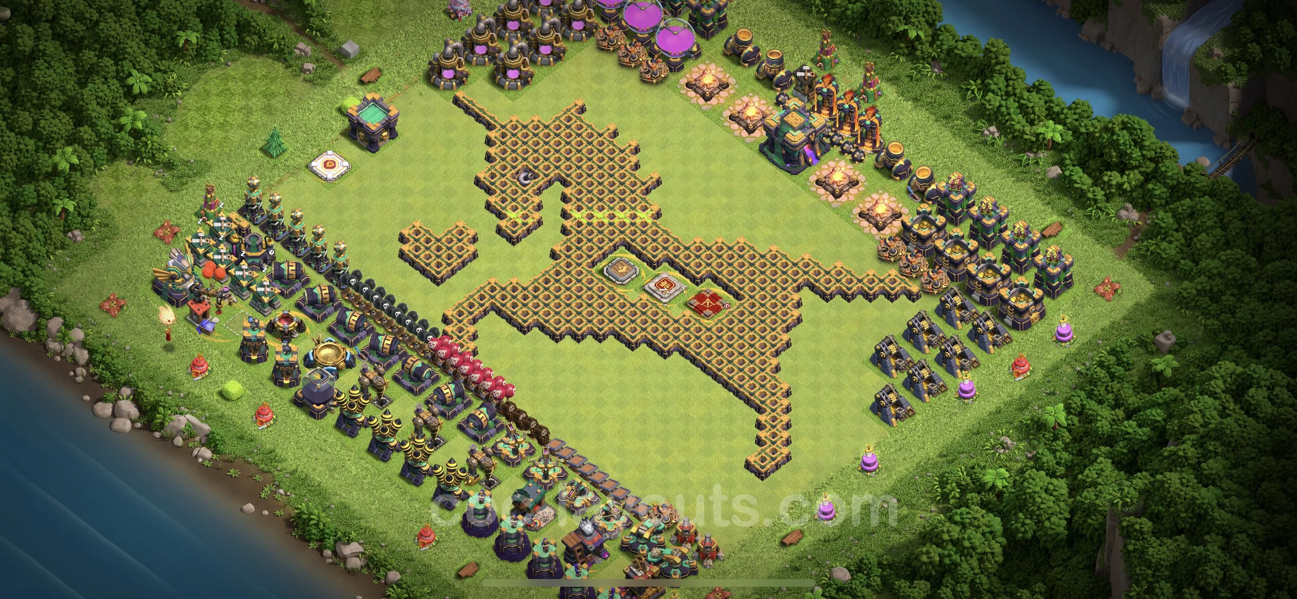 Top Troll Funny Base TH14 with Link - Funny Art Plan - Clash of Clans - (#28) — Розваги TH14