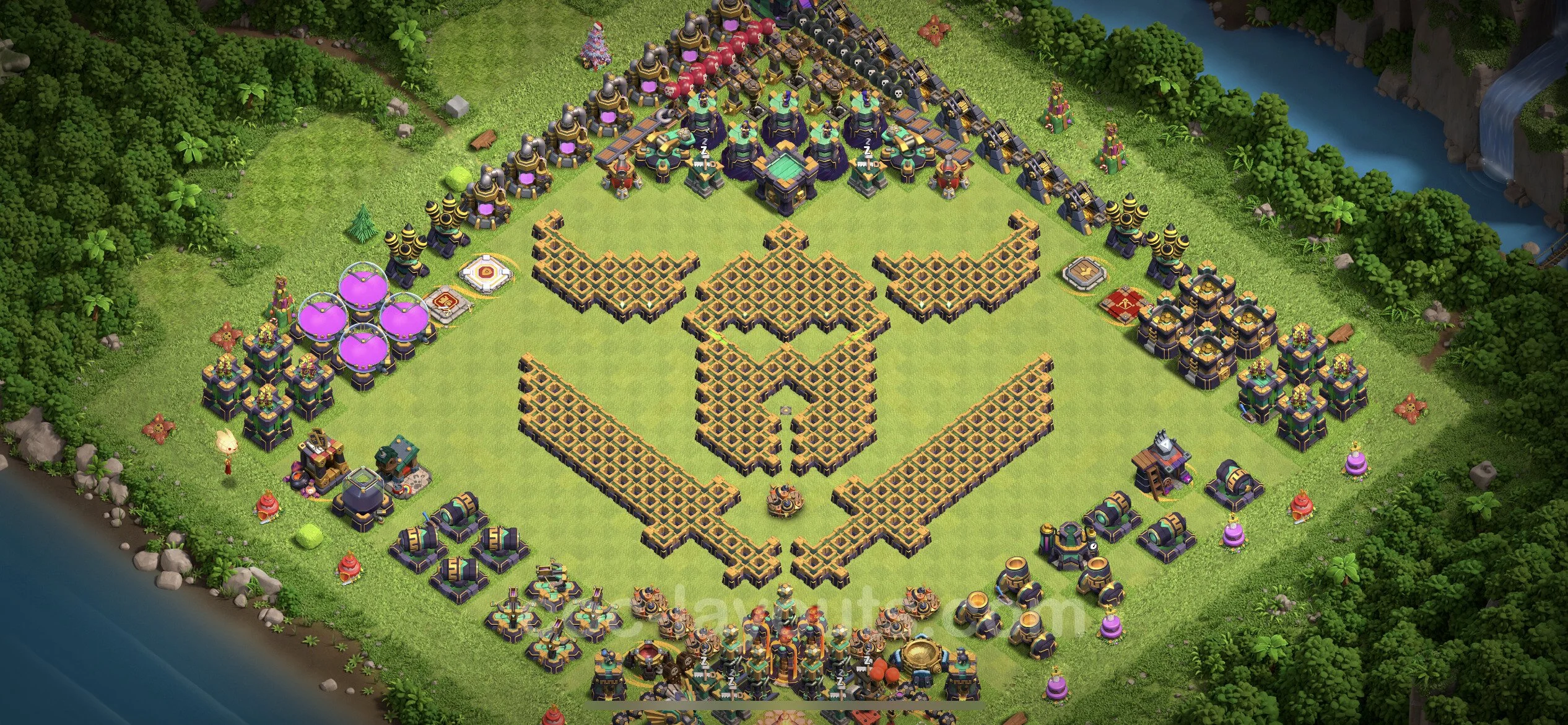 Top Troll Funny Base TH14 with Link - Funny Art Plan - Clash of Clans - (#29) — Fun TH14