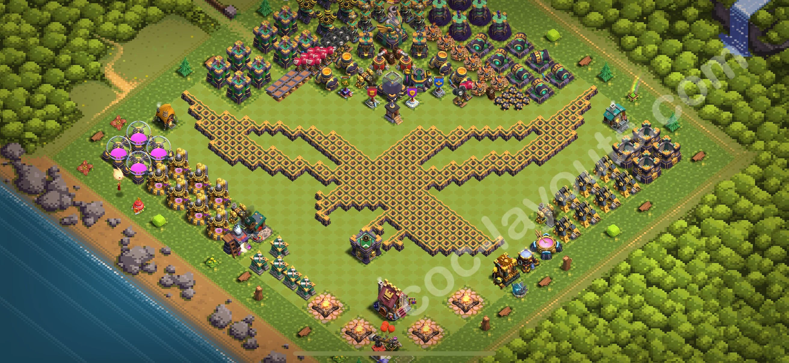 Top Troll Funny Base TH14 with Link - Funny Art Plan 2026 - Clash of Clans - (#30) — Fun TH14