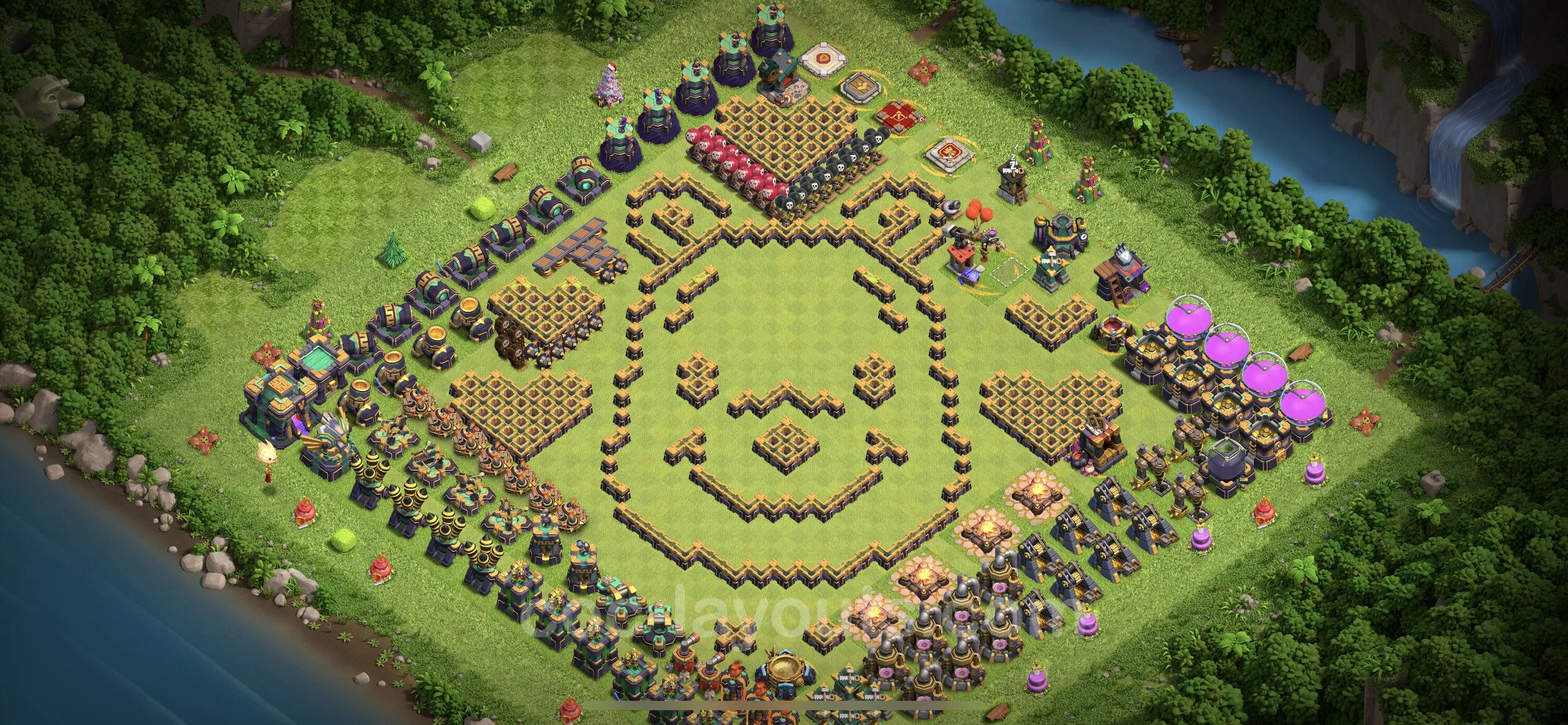 Top Troll Funny Base TH14 with Link - Funny Art Plan - Clash of Clans - (#31) — Розваги TH14
