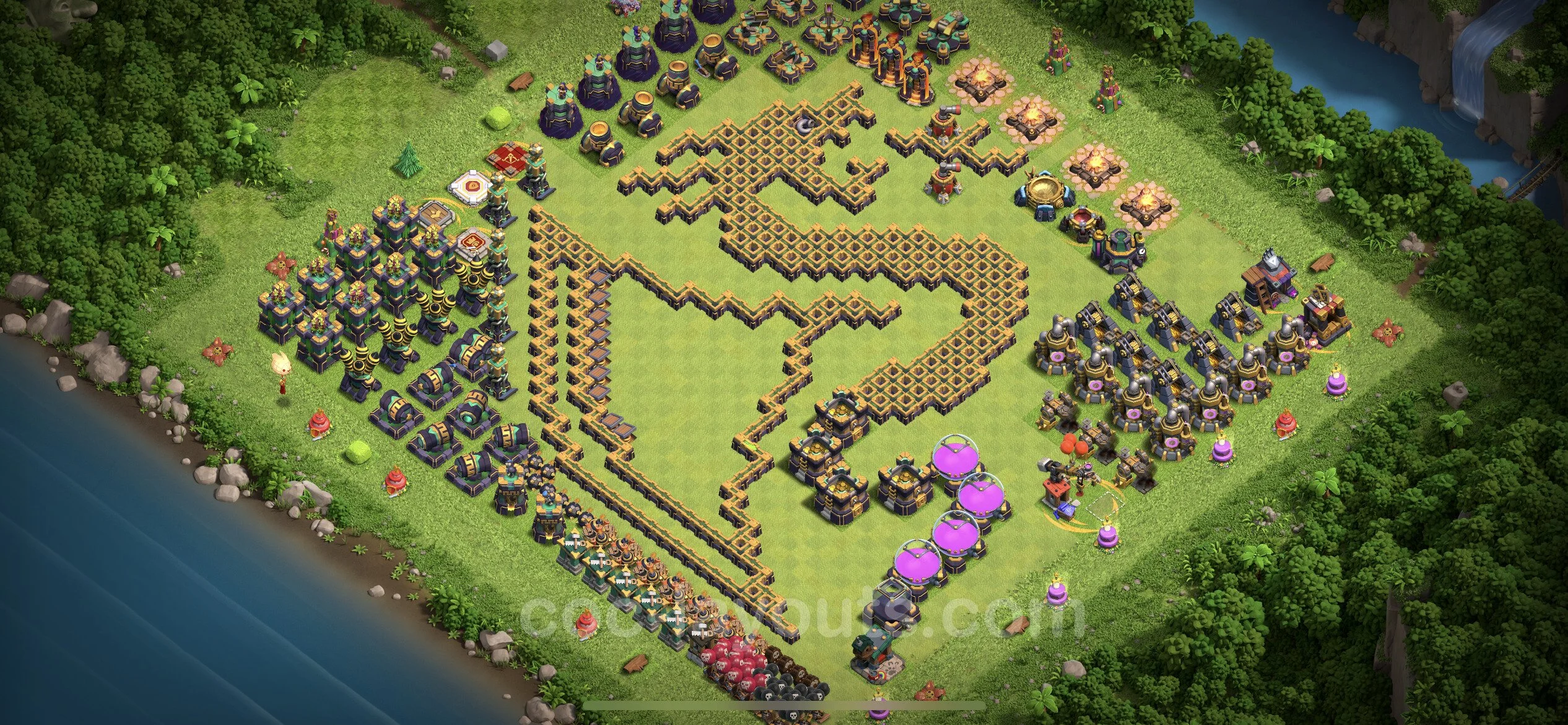Top Troll Funny Base TH14 with Link - Funny Art Plan - Clash of Clans - (#33) — Fun TH14