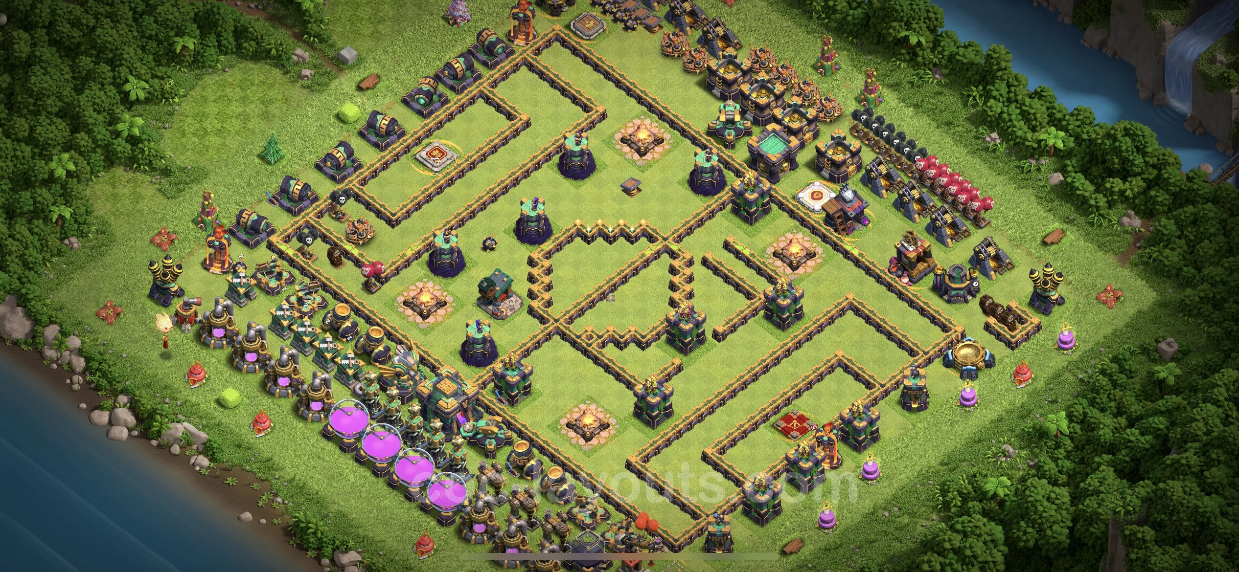 Top Troll Funny Base TH14 with Link - Funny Art Plan - Clash of Clans - (#34) — Plezier TH14