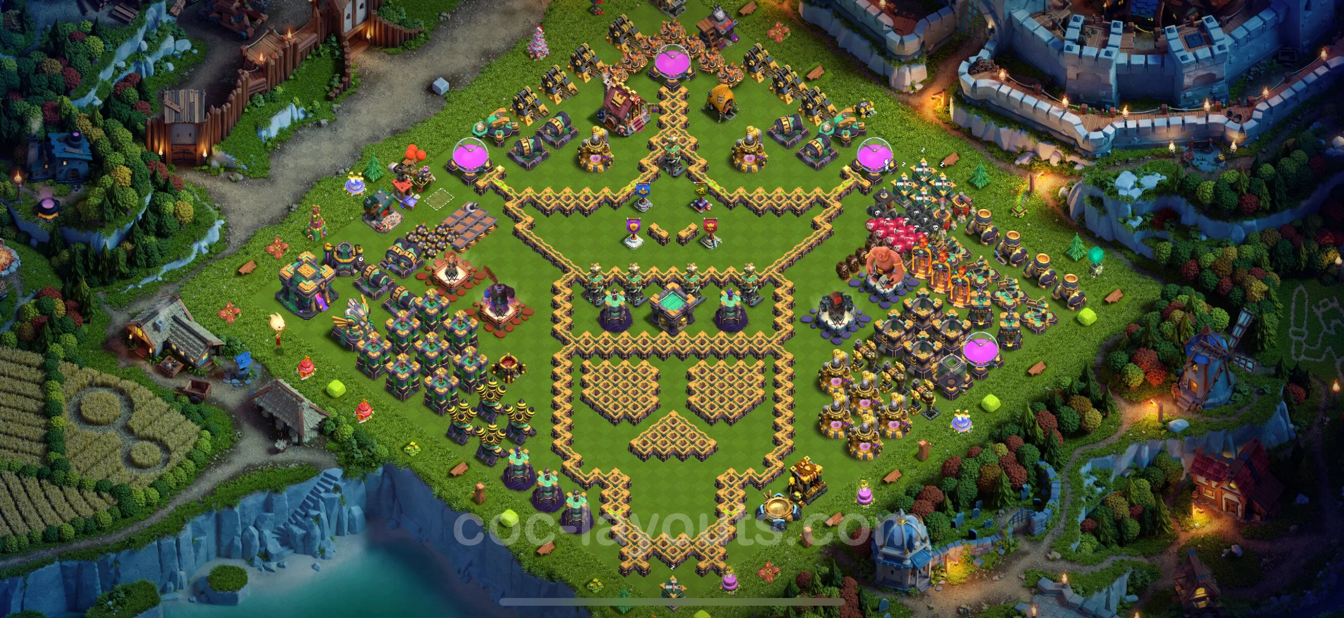 Top Troll Funny Base TH14 with Link - Funny Art Plan - Clash of Clans - (#36) — Розваги TH14