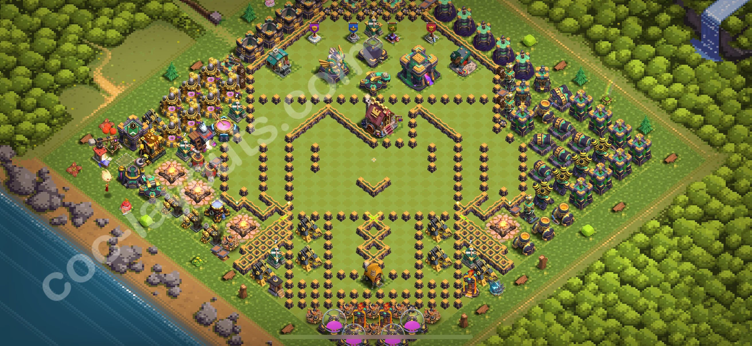 Top Troll Funny Base TH14 with Link - Funny Art Plan 2026 - Clash of Clans - (#38) — Divertente TH14