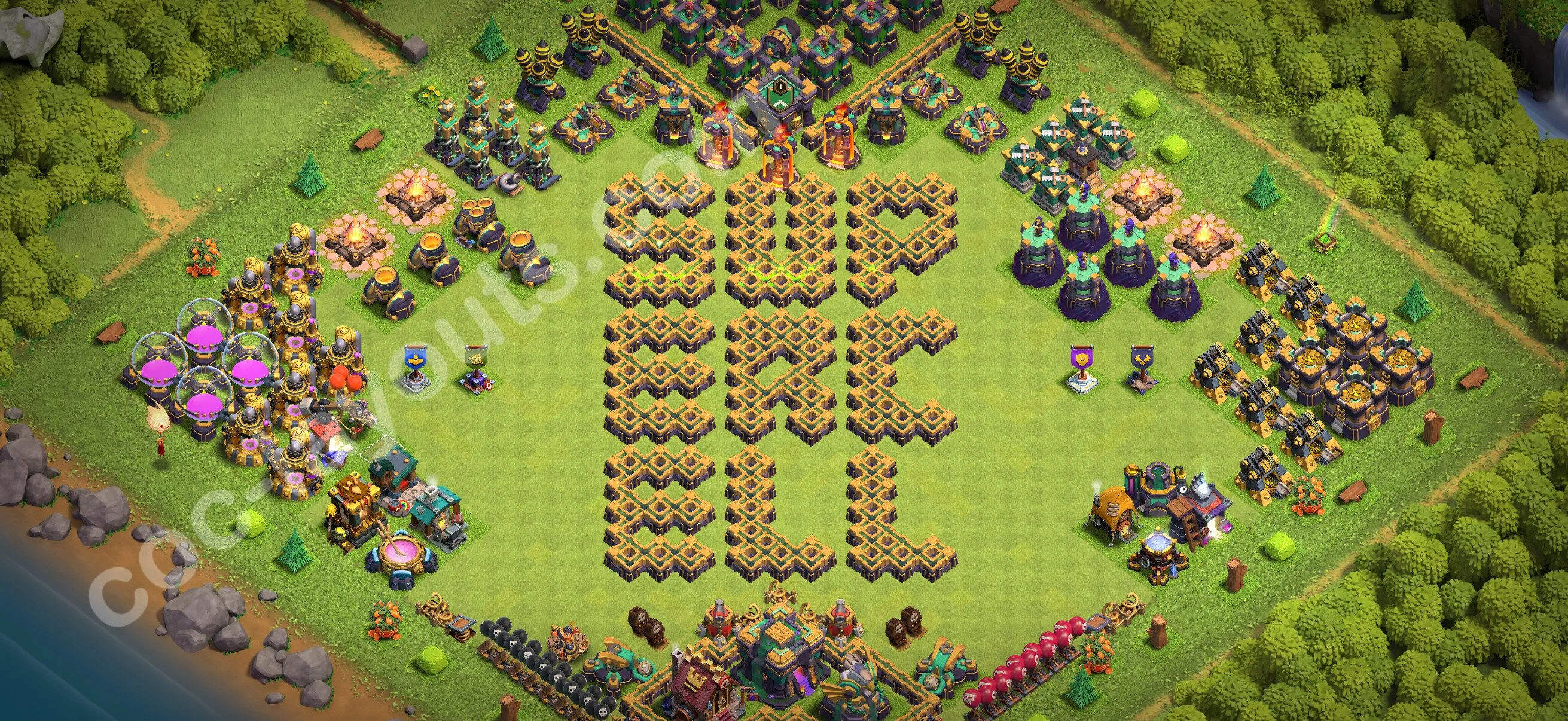 Top Troll Funny Base TH14 with Link - Funny Art Plan 2026 - Clash of Clans - (#42) — Fun TH14