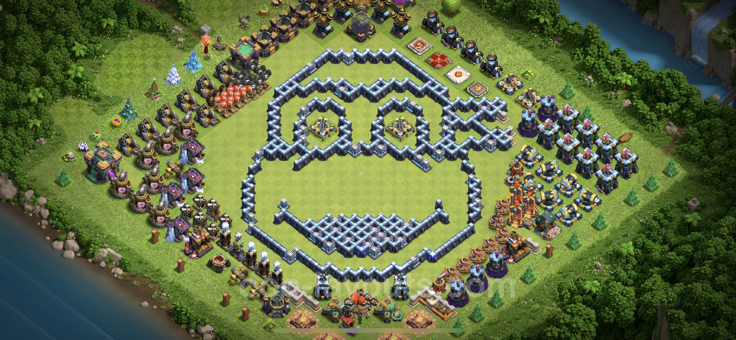 Top Troll Funny Base TH14 with Link - Funny Art Plan - Clash of Clans - (#8) — Zabawa TH14
