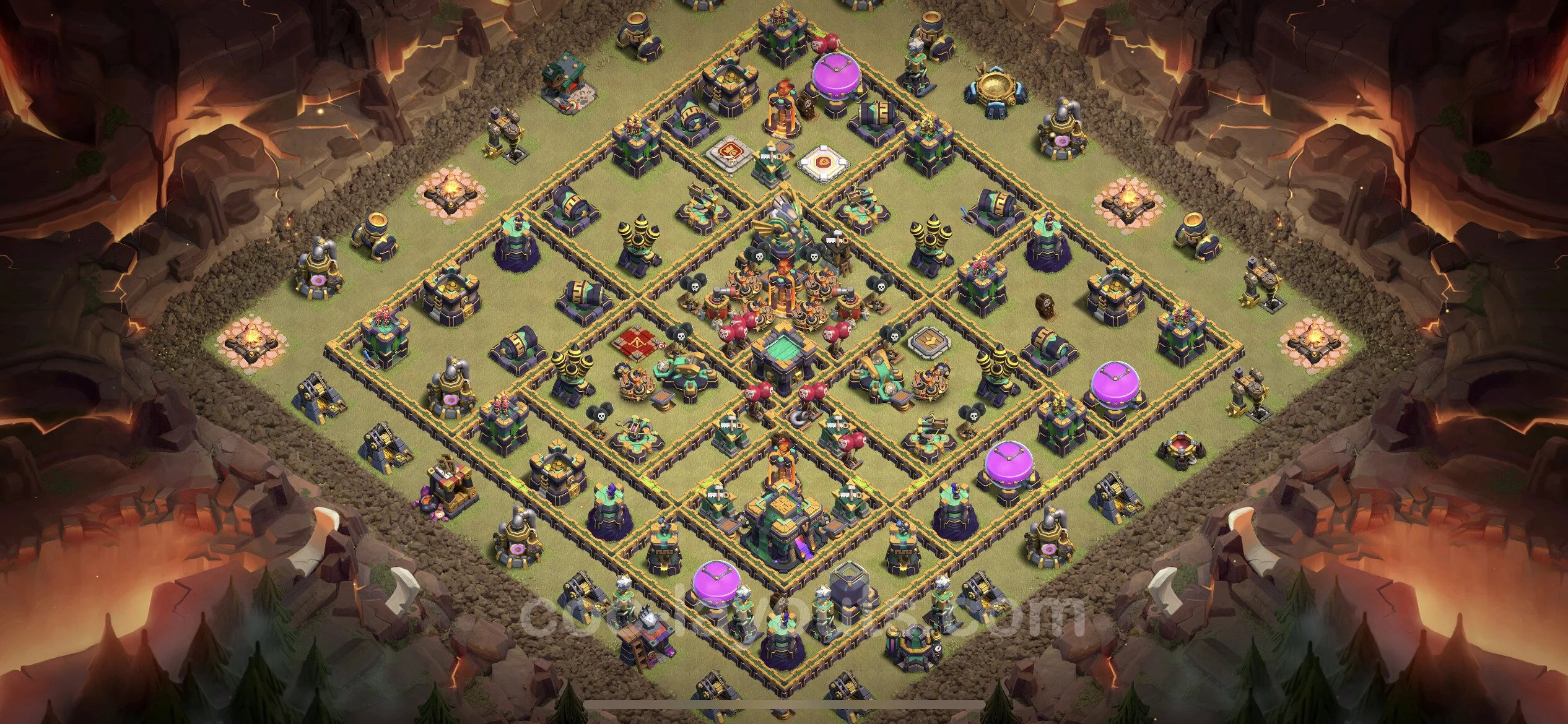 Top War Base TH14 with Link, Hybrid - Anti 3 Stars CWL Plan - Clash of Clans - (#101) — Guerre BH14