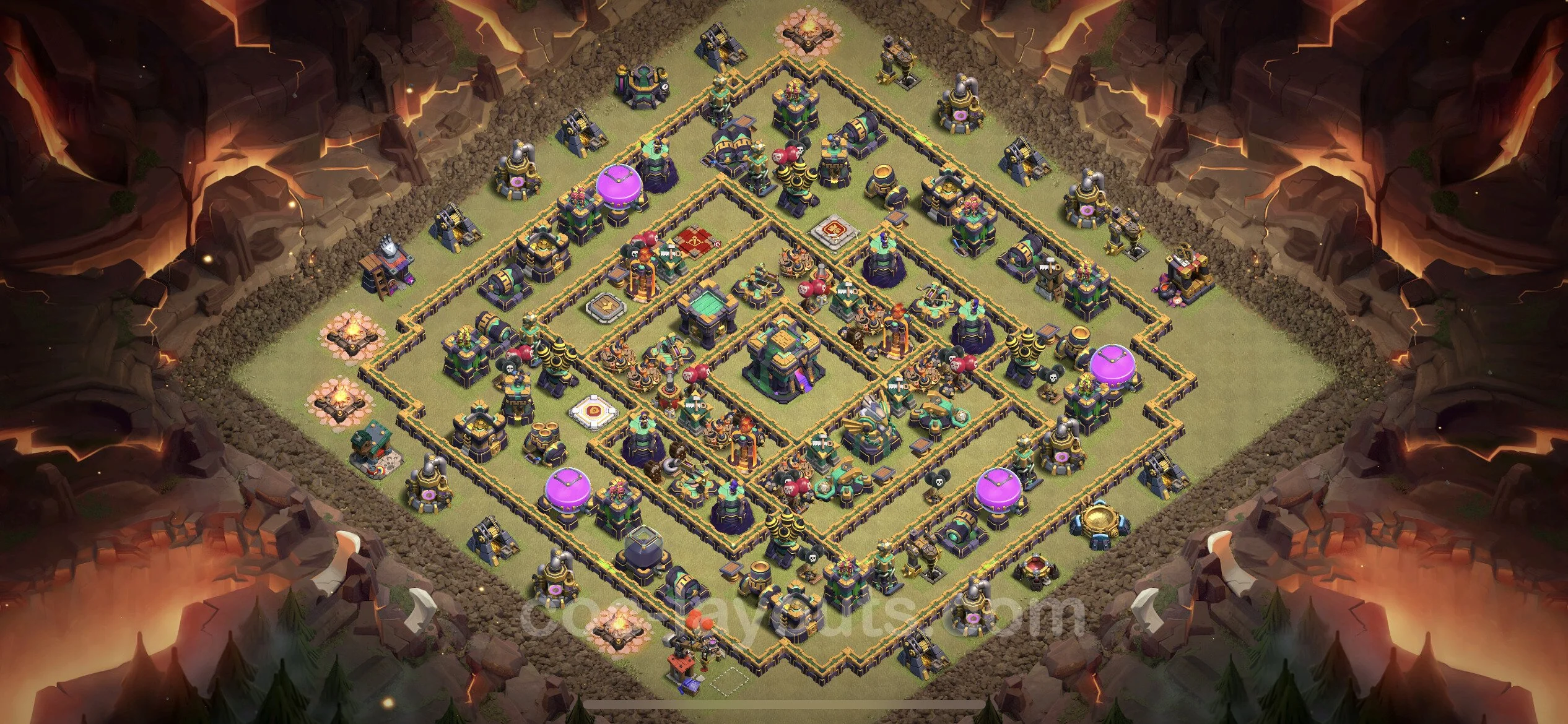 Top War Base TH14 with Link, Hybrid - Anti 2 Stars CWL Plan - Clash of Clans - (#102) — Guerre BH14