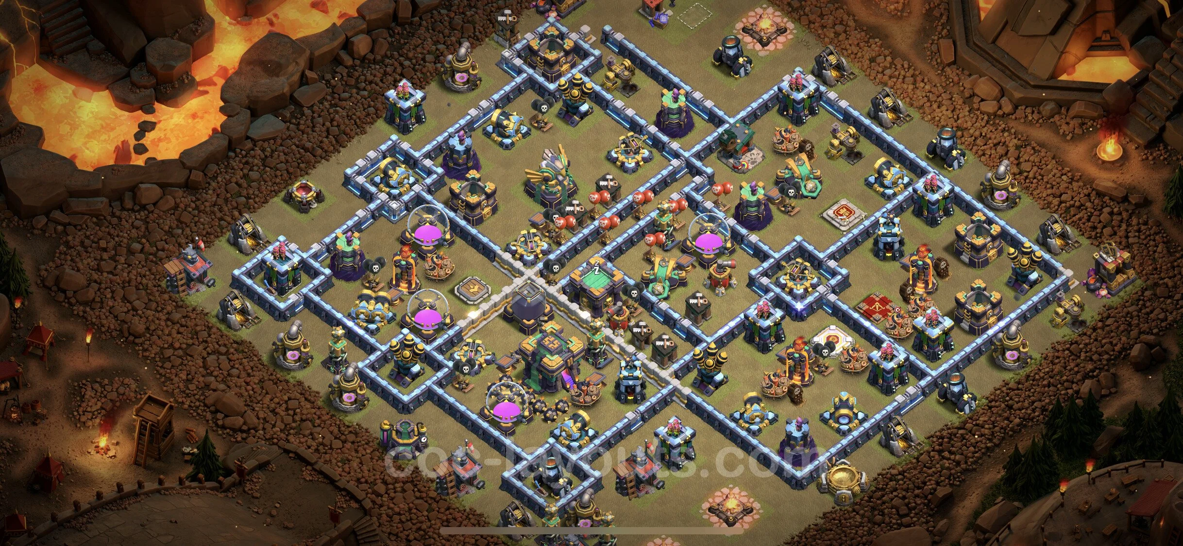 Top War Base TH14 with Link, Hybrid - CWL Defence Plan - Clash of Clans - (#105) — Krieg BH14