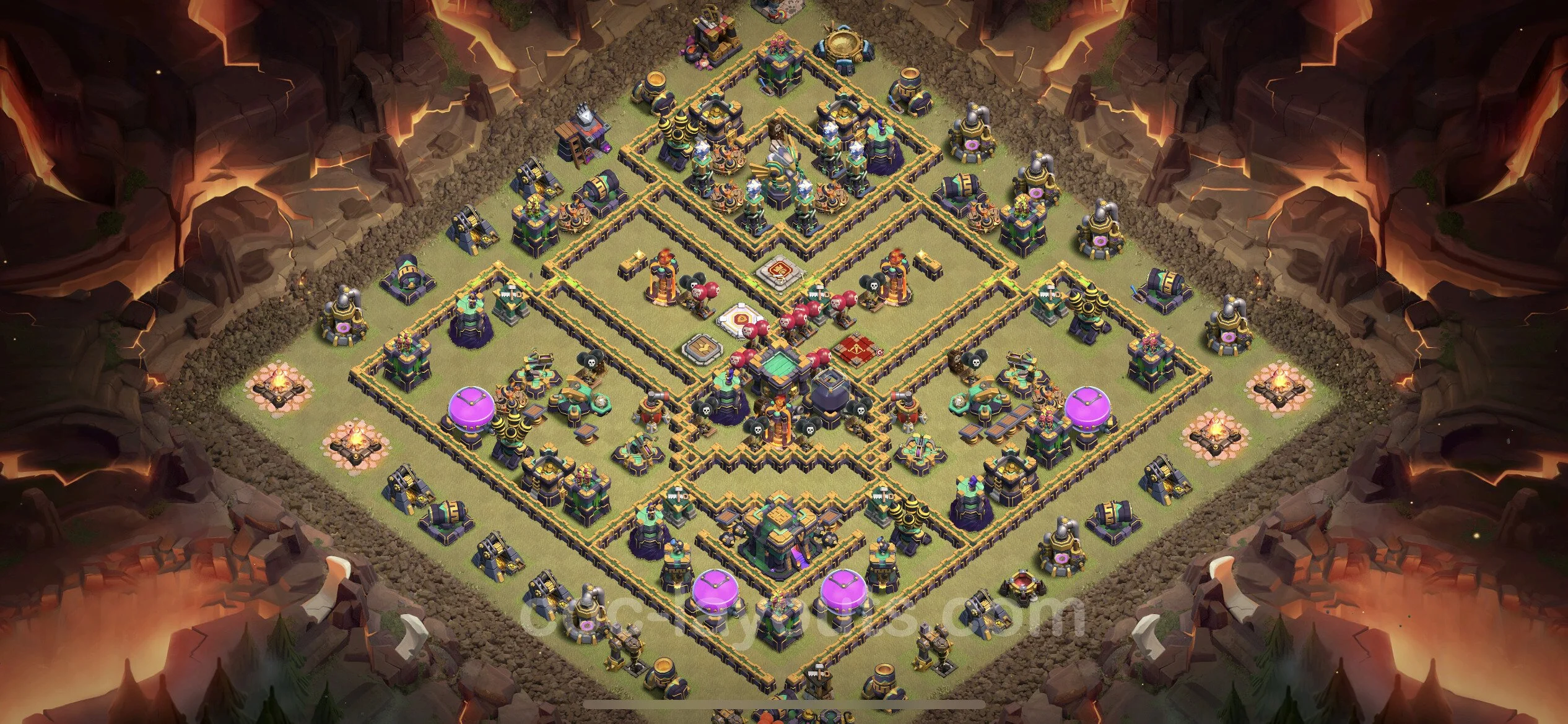 Top War Base TH14 with Link, Hybrid - Anti 3 Stars CWL Plan - Clash of Clans - (#114) — Wojna BH14
