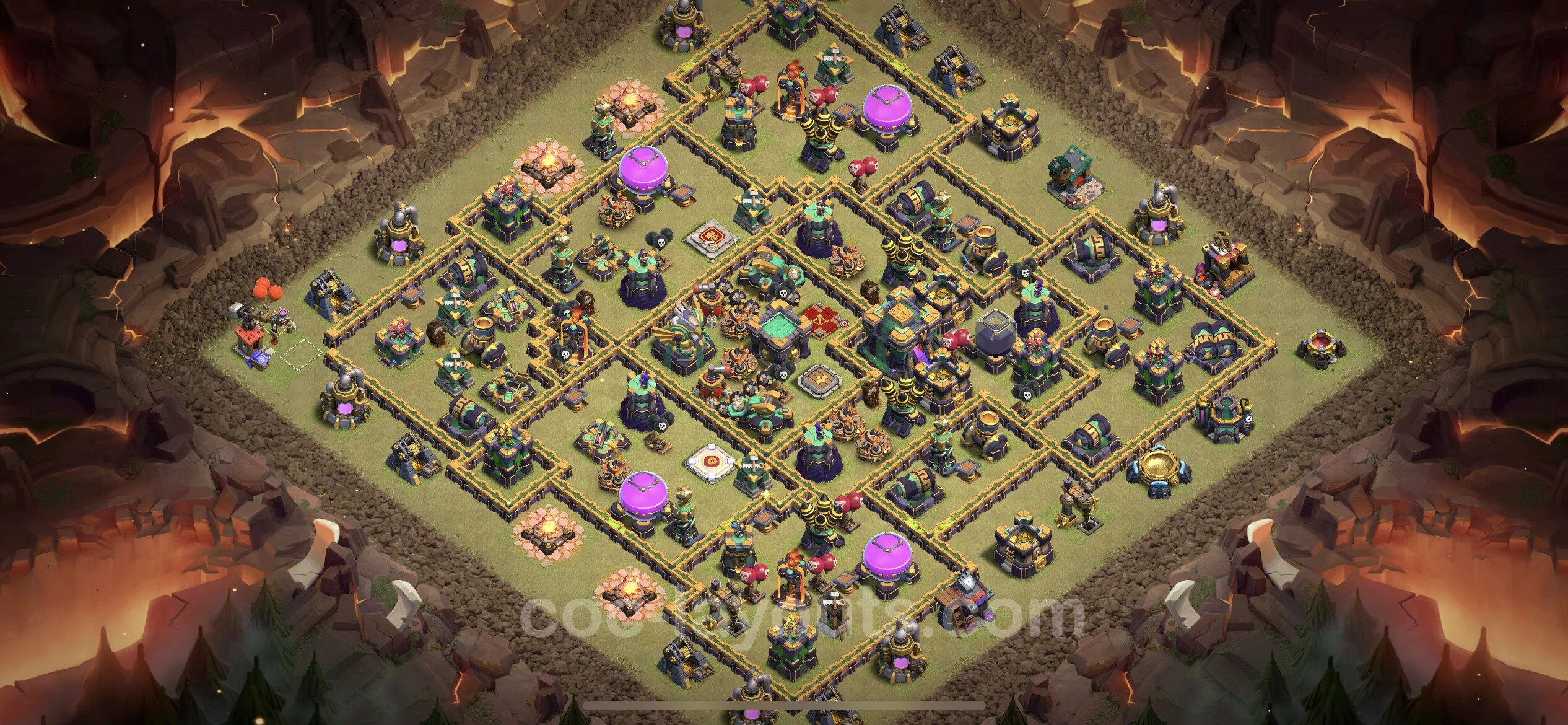 Top War Base TH14 with Link, Hybrid - Anti 3 Stars CWL Plan - Clash of Clans - (#120) — Krieg BH14