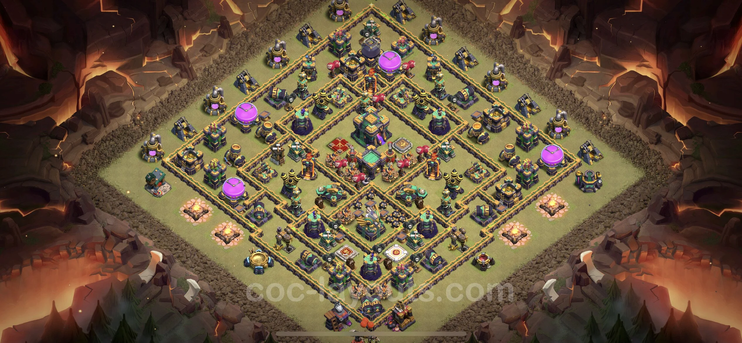 Top War Base TH14 with Link, Hybrid - Anti 3 Stars CWL Plan - Clash of Clans - (#124) — War BH14