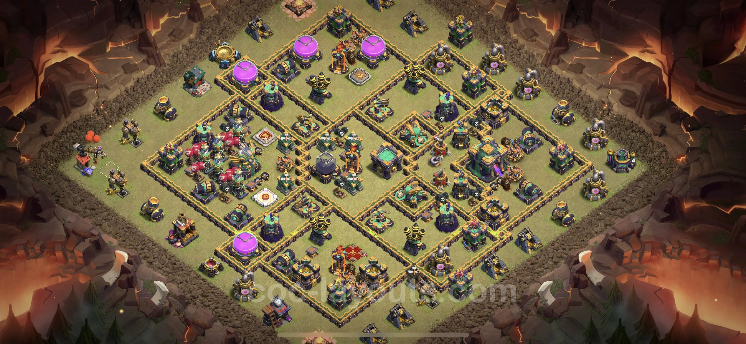 Top War Base TH14 with Link, Hybrid - Anti 3 Stars CWL Plan - Clash of Clans - (#133) — Guerre BH14