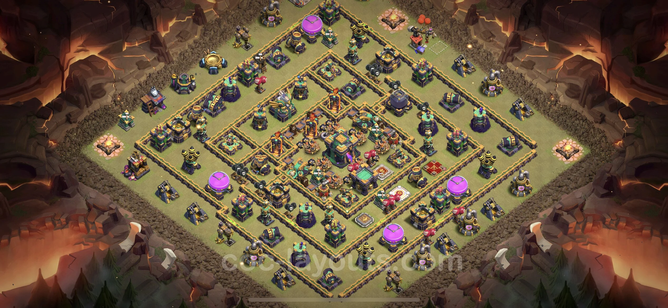 Top War Base TH14 with Link, Hybrid - Anti 3 Stars CWL Plan - Clash of Clans - (#139) — War BH14