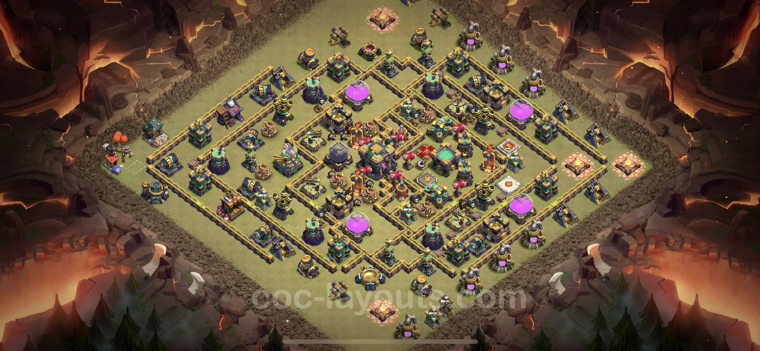 Top War Base TH14 with Link, Hybrid - Anti 2 Stars CWL Plan - Clash of Clans - (#145) — Wojna BH14